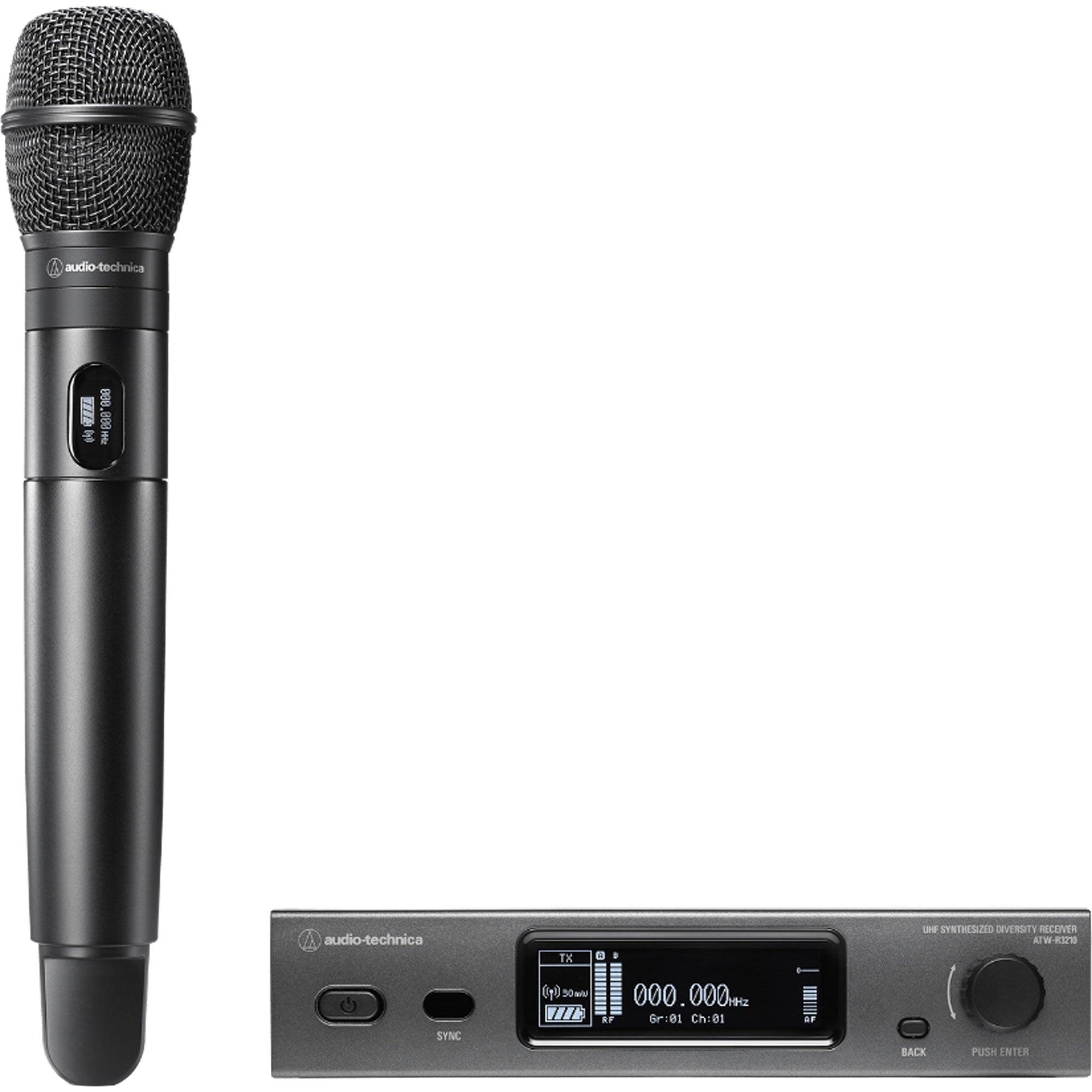 Audio-Technica ATW-3212/C710 Cardioid Condenser Handheld Wireless Microphone System (470-530 MHz)