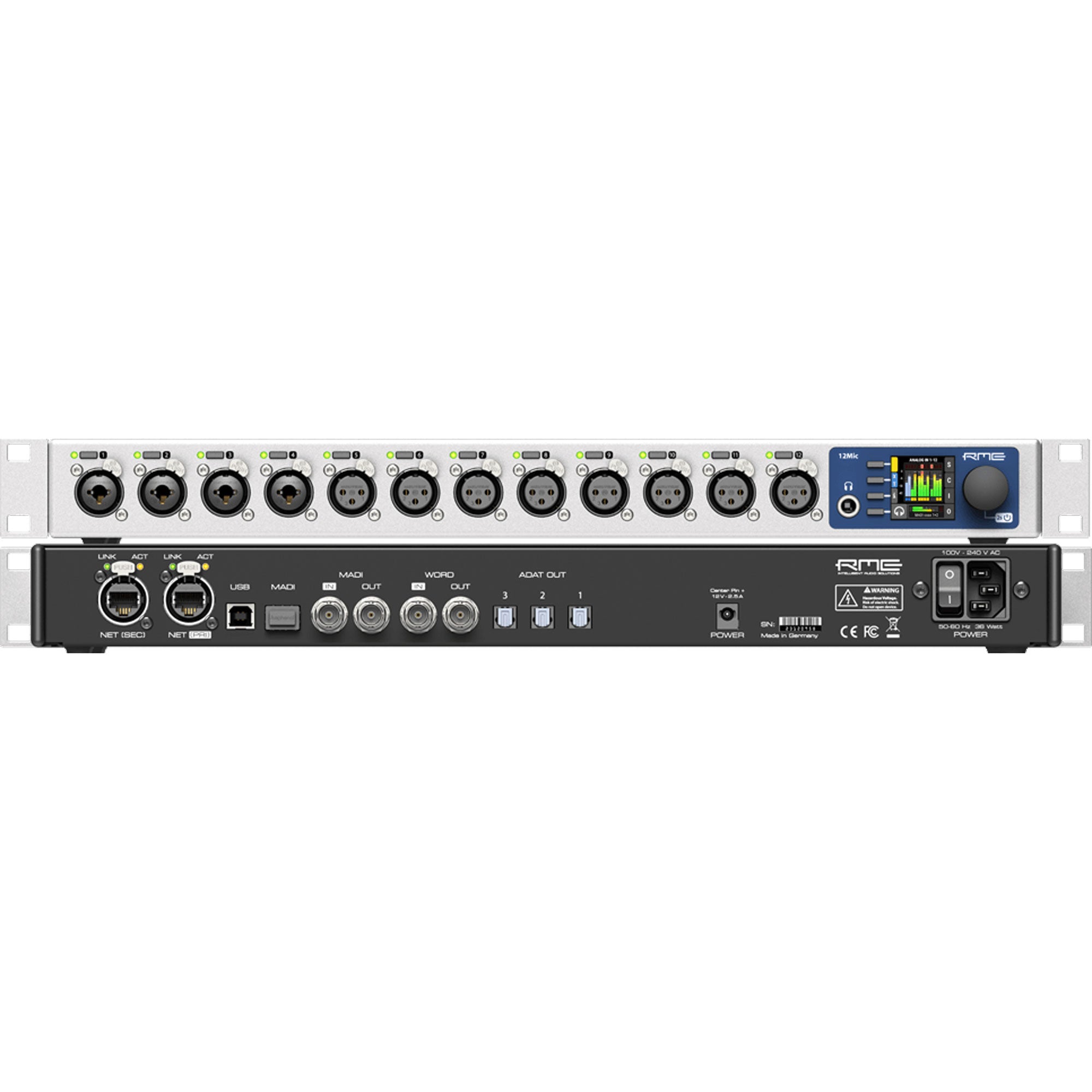 RME 12Mic-D Network-Ready Microphone Preamp with Dante, ADAT, and MADI