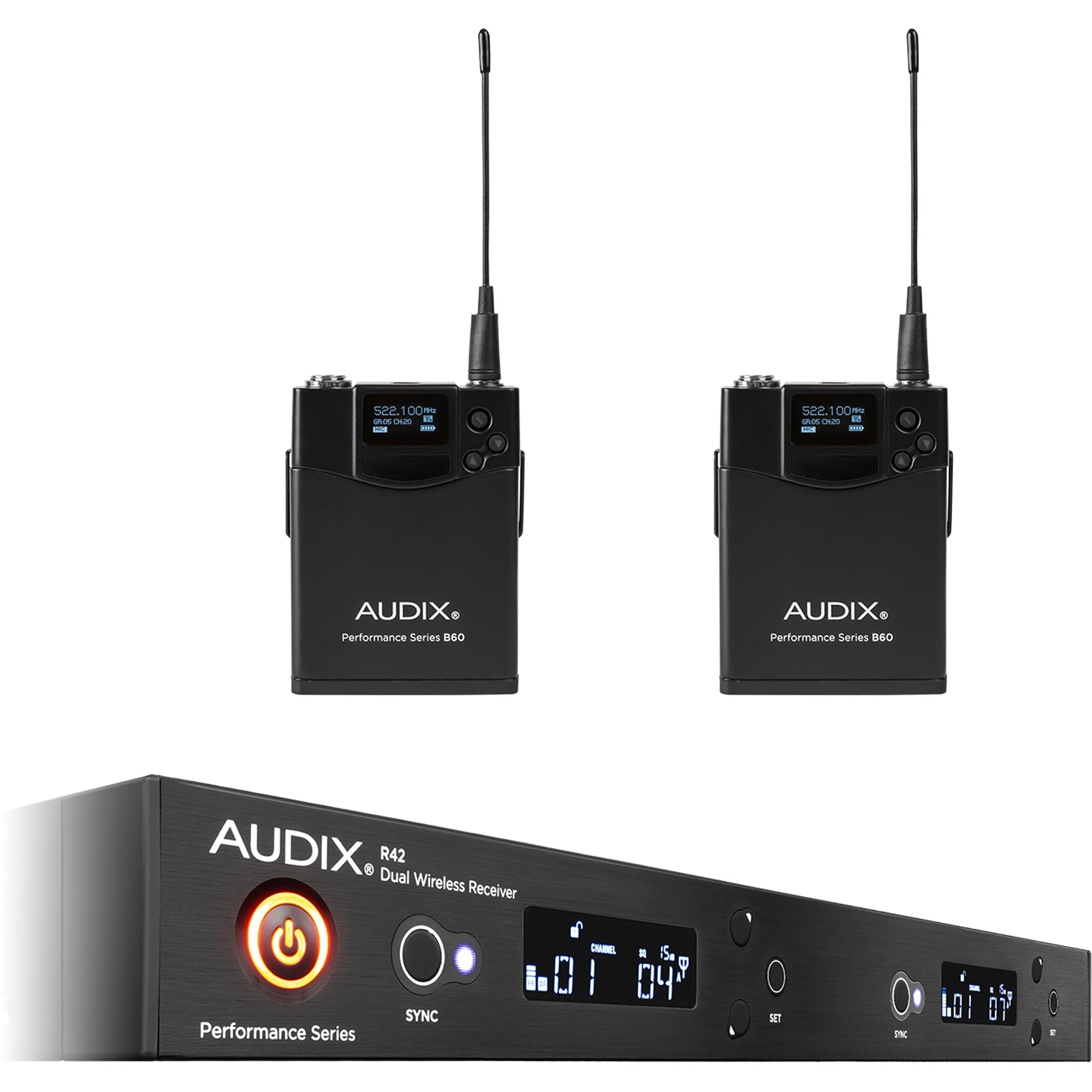 Audix AP42 BP Dual-Channel Bodypack Wireless Microphone System (554-586 MHz)