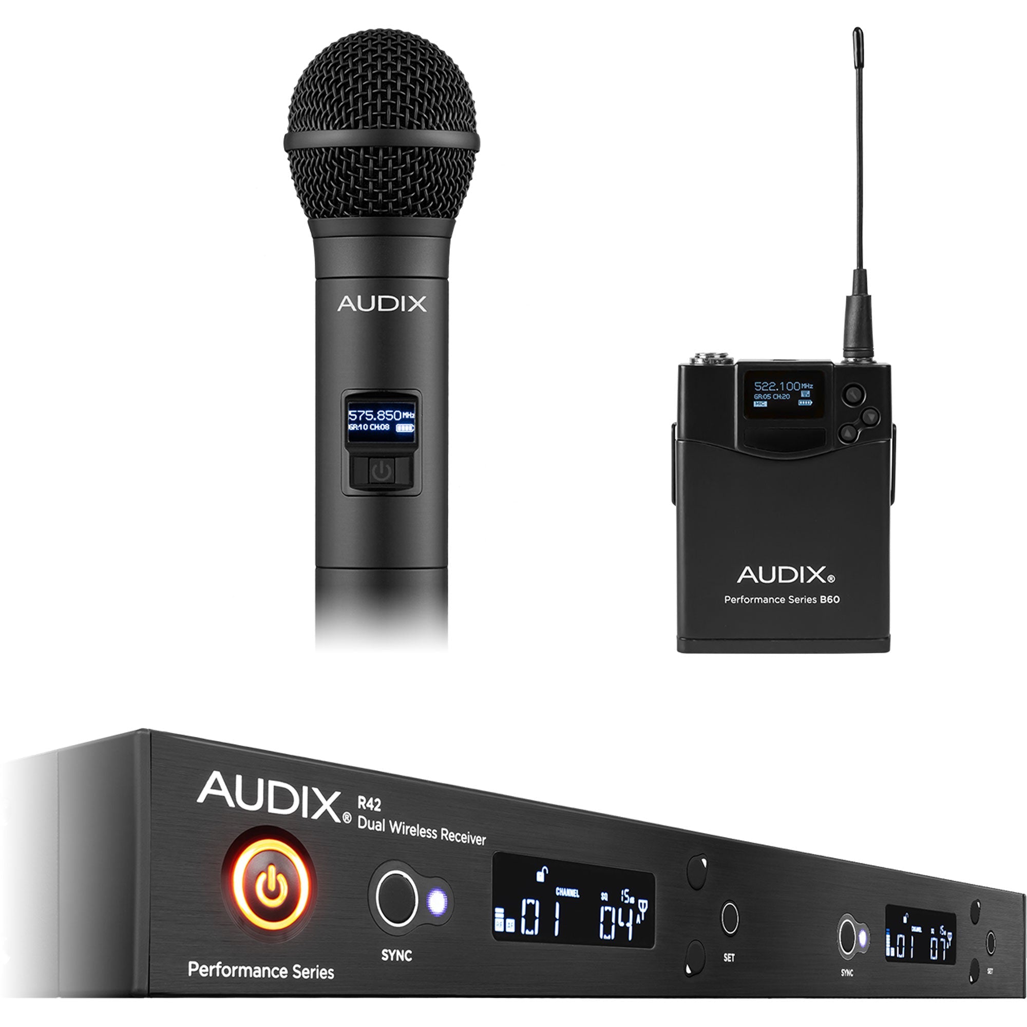 Audix AP42 C2BP Dual-Channel Handheld & Bodypack Combo Wireless Microphone System (554-586 MHz)