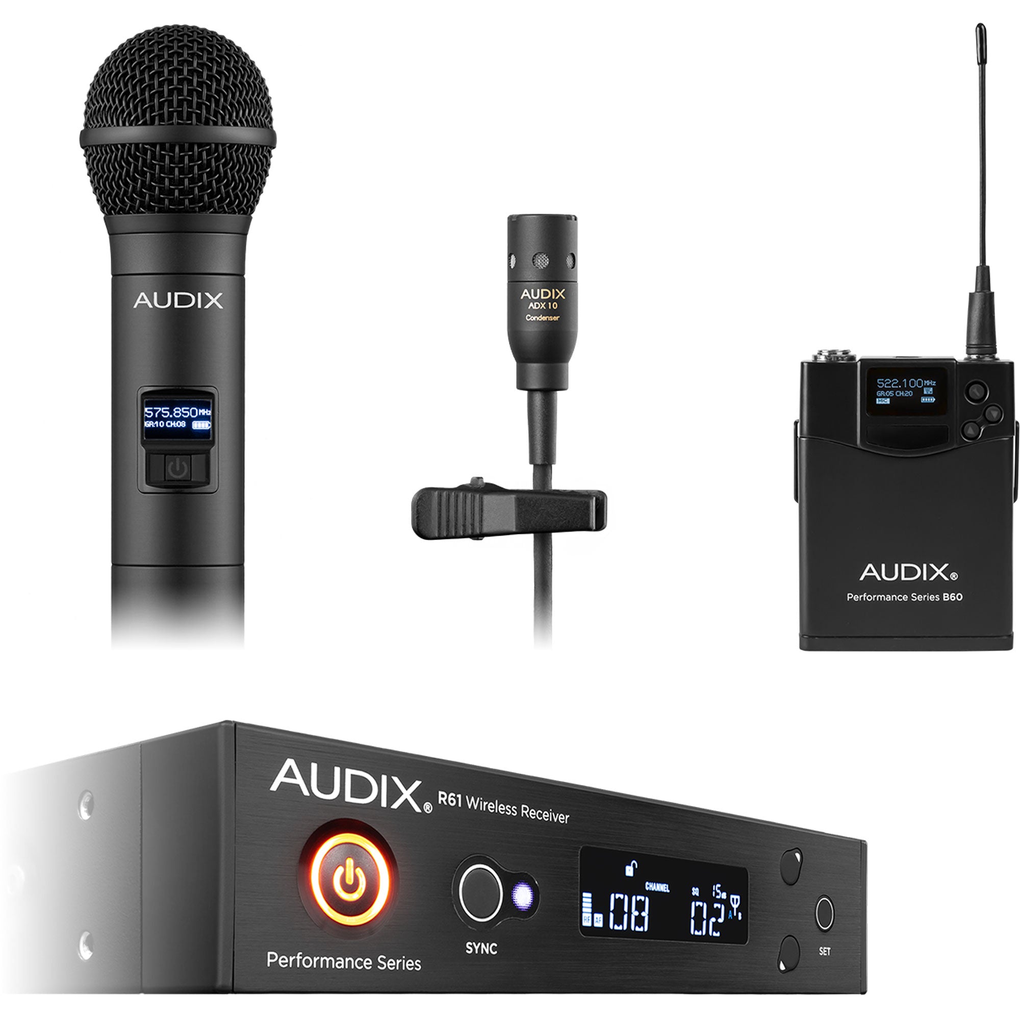 Audix AP61 OM2 L10 Single-Channel Handheld & Lavalier Combo Wireless Microphone System (522-586 MHz)