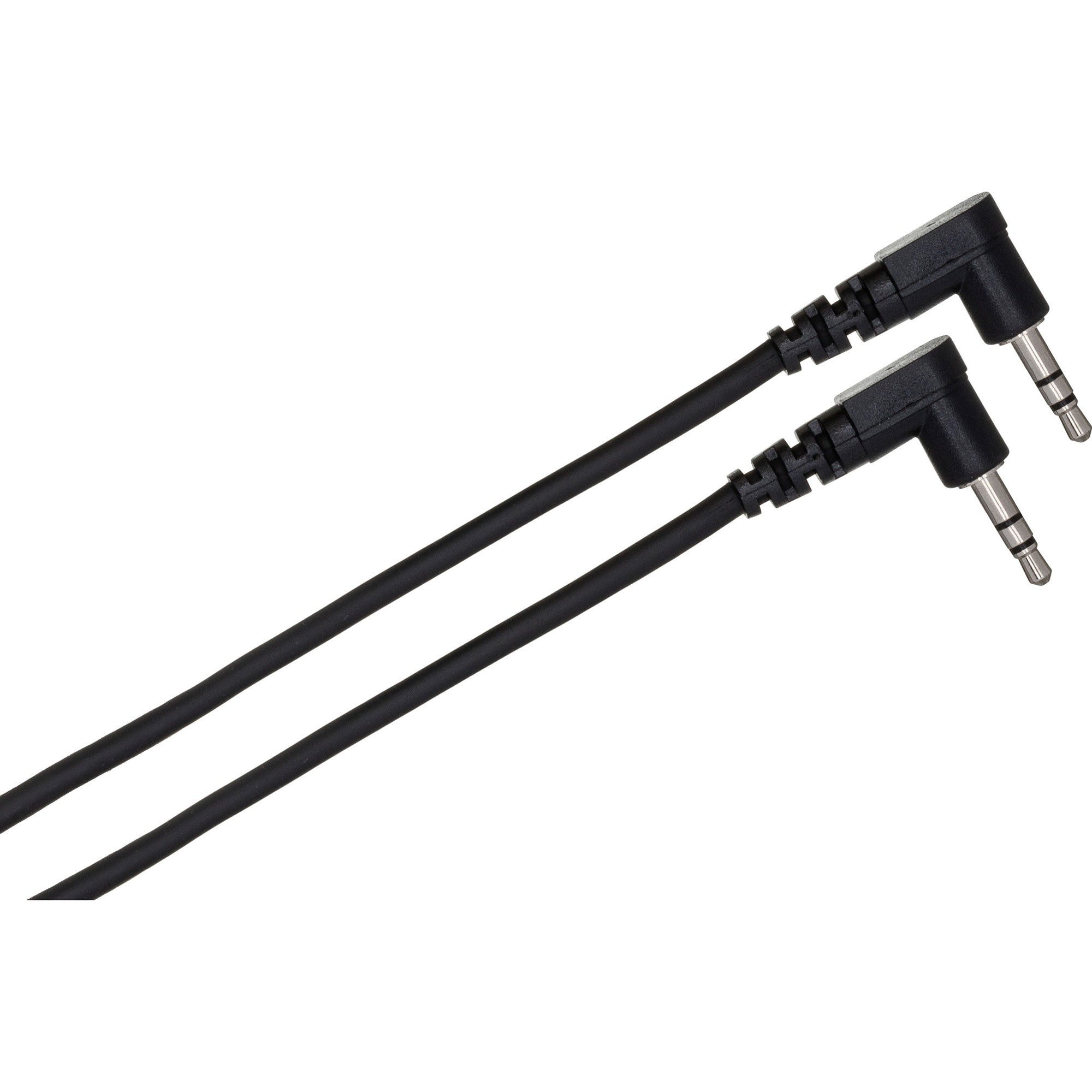 Hosa CMM-100.8RR Right-Angle 3.5mm TRS to Right-Angle 3.5mm TRS Stereo Interconnect Cable (8")