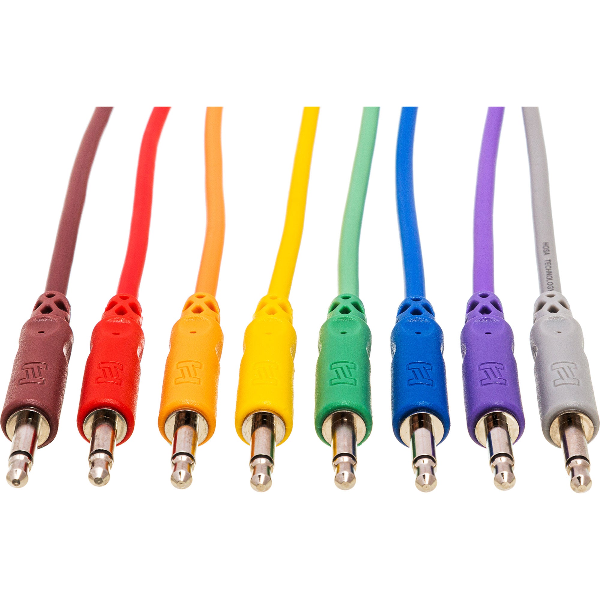 Hosa CMM-830 Set of 8 Unbalanced Patch Cables, 3.5mm TS to Same (1')