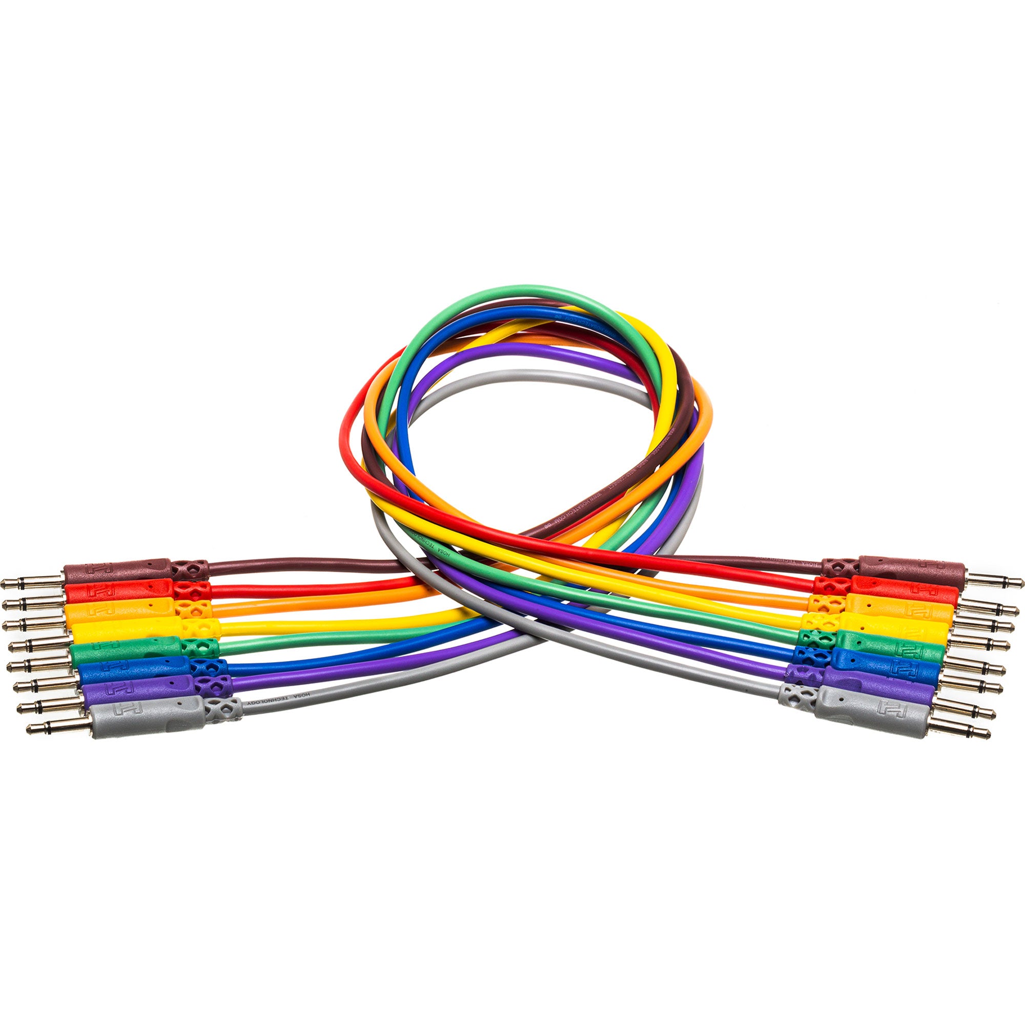 Hosa CMM-830 Set of 8 Unbalanced Patch Cables, 3.5mm TS to Same (1')