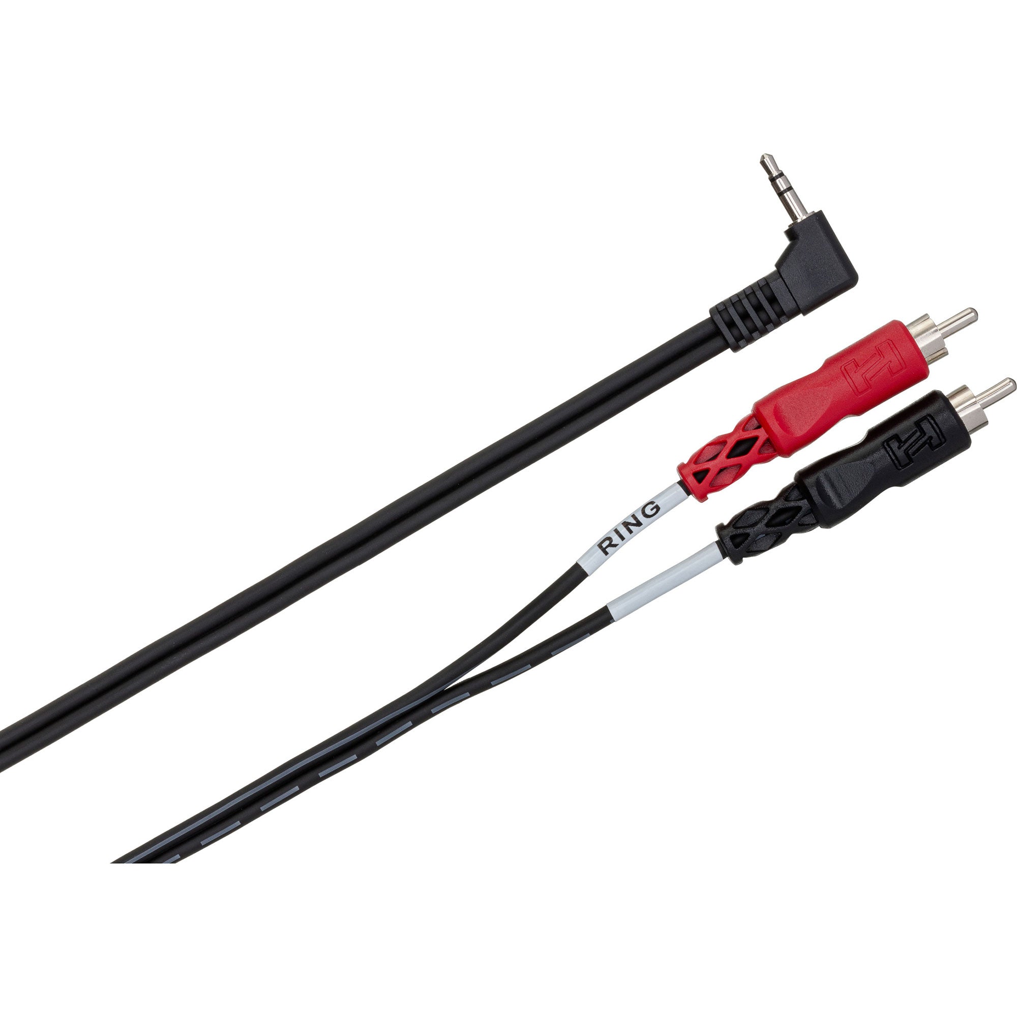 Hosa CMR-206R Right-Angle 3.5mm TRS to Dual RCA Stereo Breakout Cable (6')