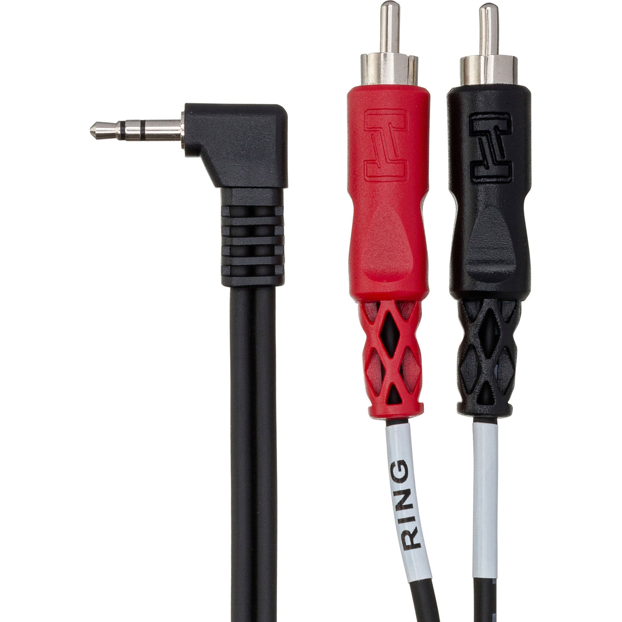 Hosa CMR-206R Right-Angle 3.5mm TRS to Dual RCA Stereo Breakout Cable (6')