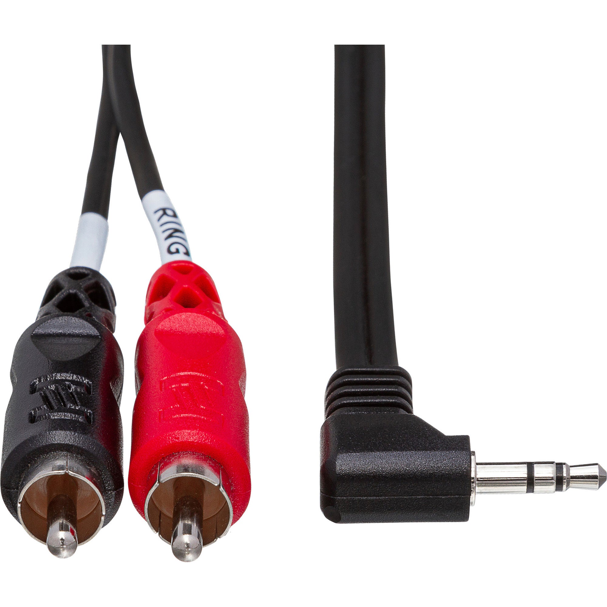 Hosa CMR-206R Right-Angle 3.5mm TRS to Dual RCA Stereo Breakout Cable (6')