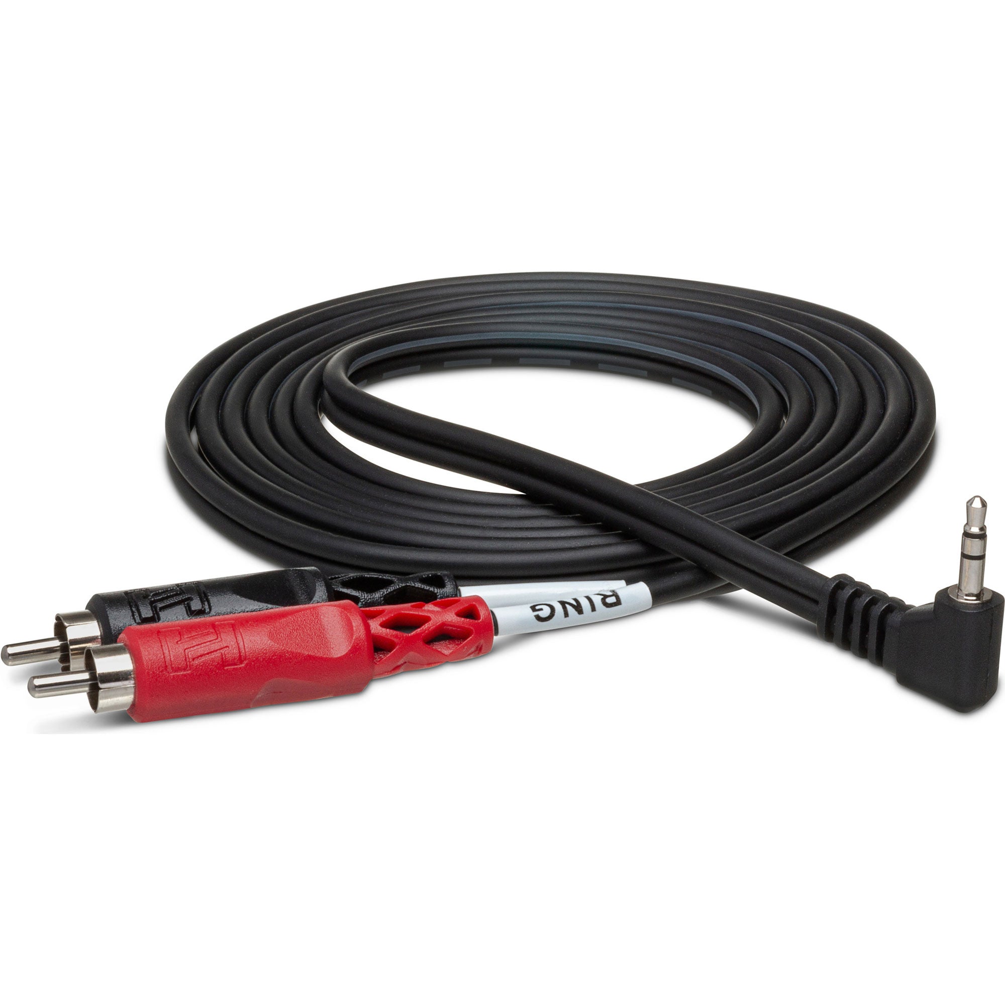 Hosa CMR-206R Right-Angle 3.5mm TRS to Dual RCA Stereo Breakout Cable (6')