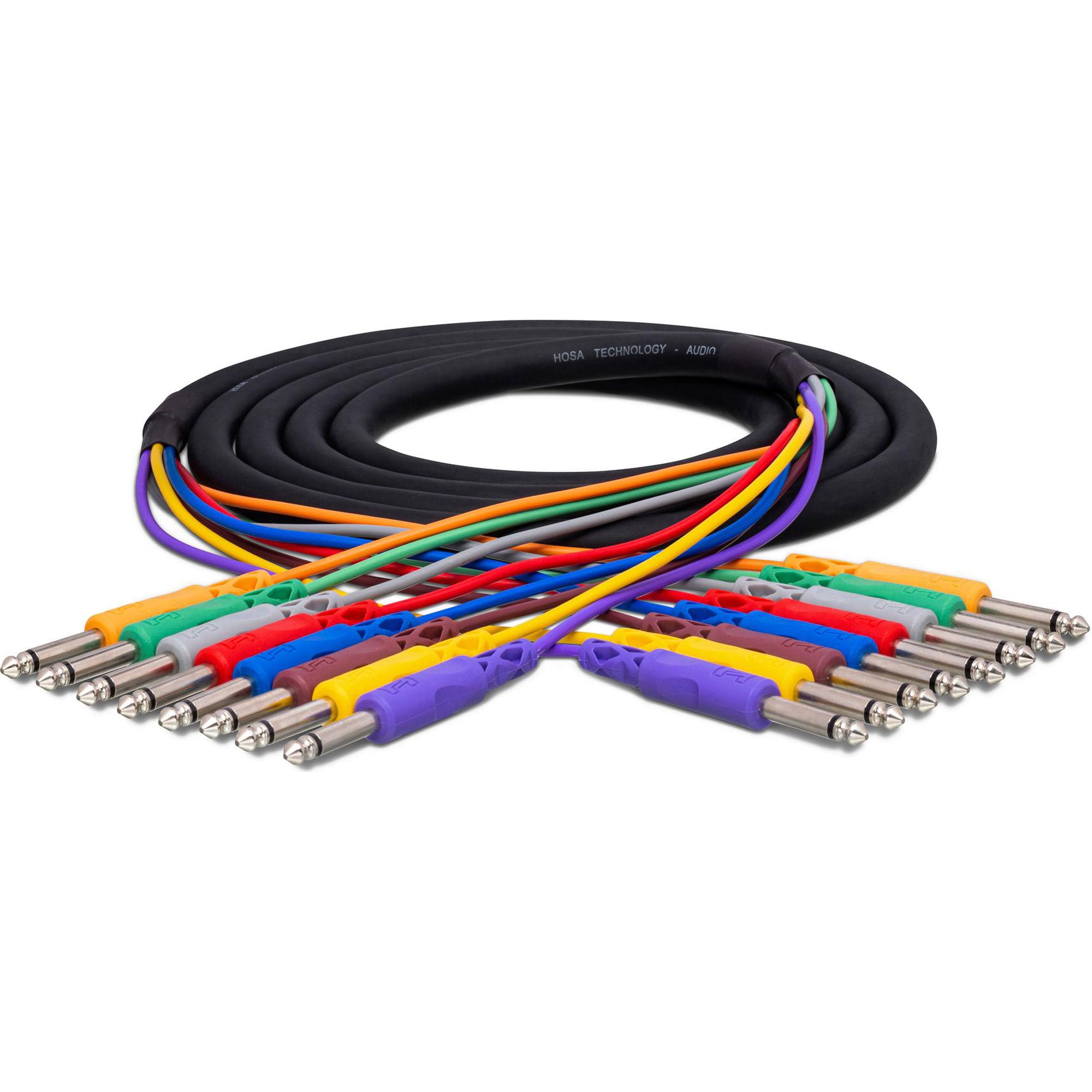 Hosa CPP-801 8-Channel 1/4" TS to 1/4" TS Unbalanced Audio Snake Cable (3.3')