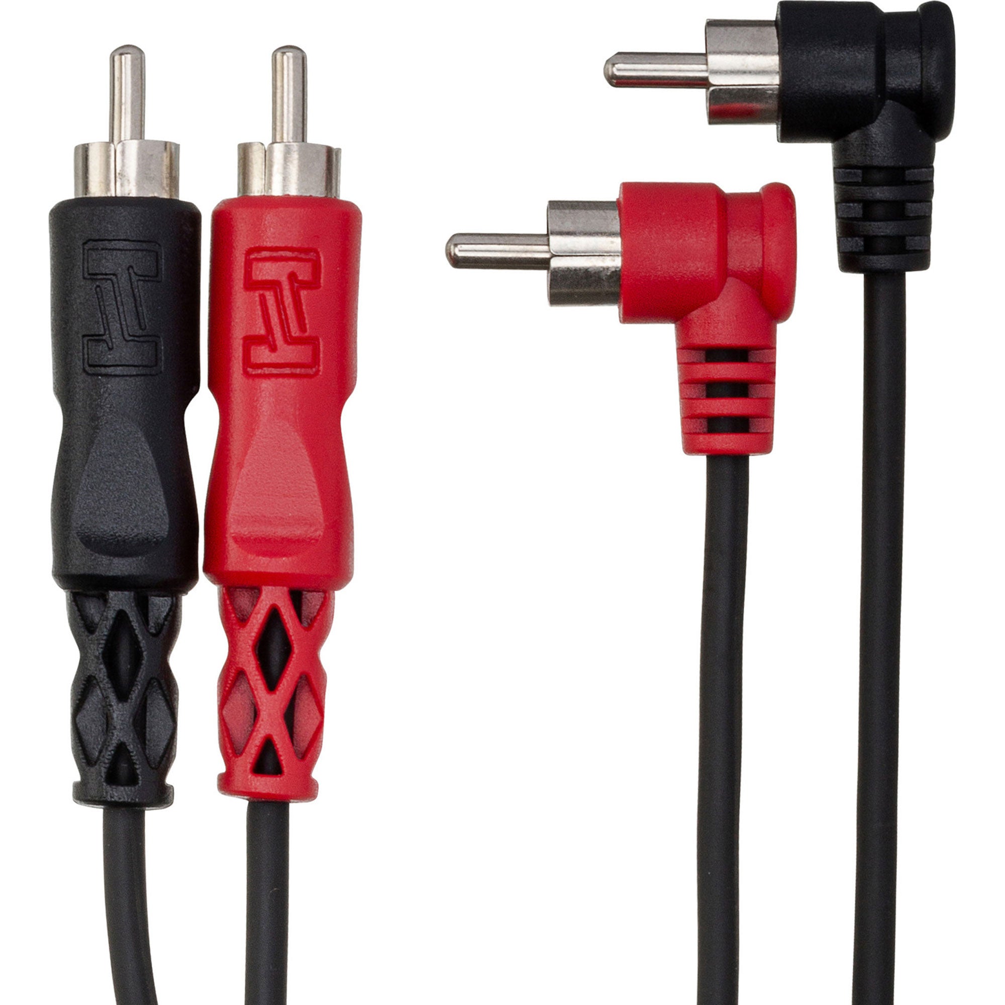 Hosa CRA-201R Dual RCA to Dual Right-Angle RCA Stereo Interconnect Cable (3.3')