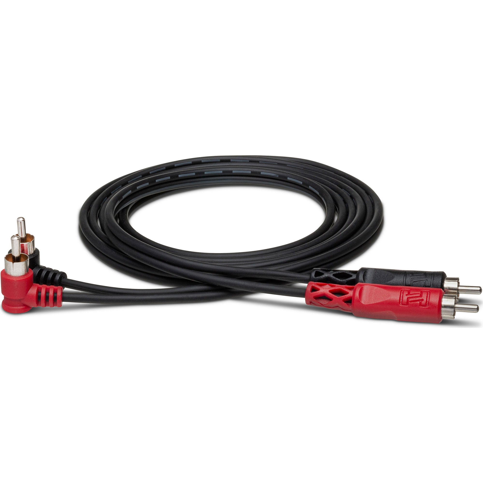 Hosa CRA-201R Dual RCA to Dual Right-Angle RCA Stereo Interconnect Cable (3.3')