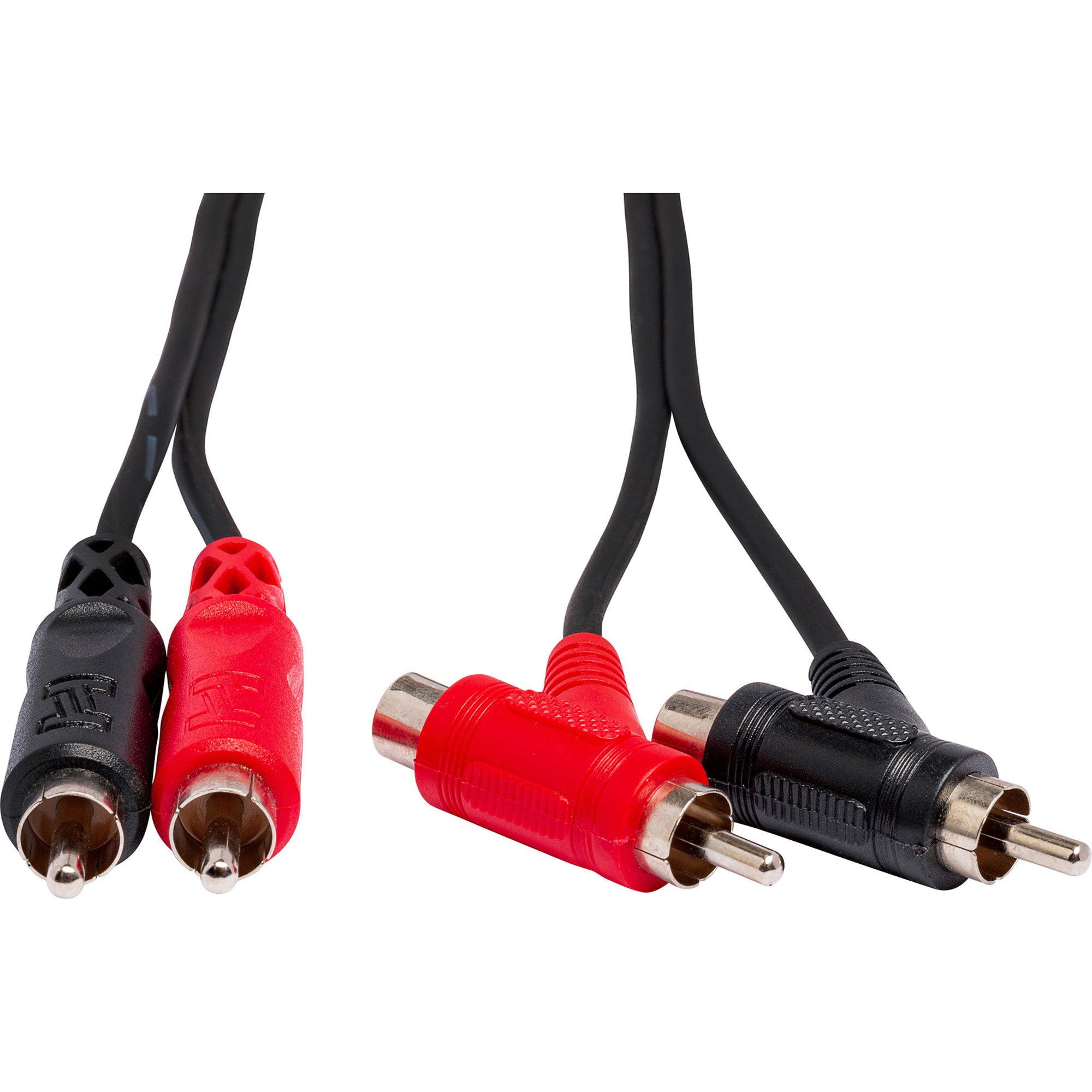 Hosa CRA-201PB Dual RCA to Dual Piggyback RCA Stereo Interconnect Cable (3.3')