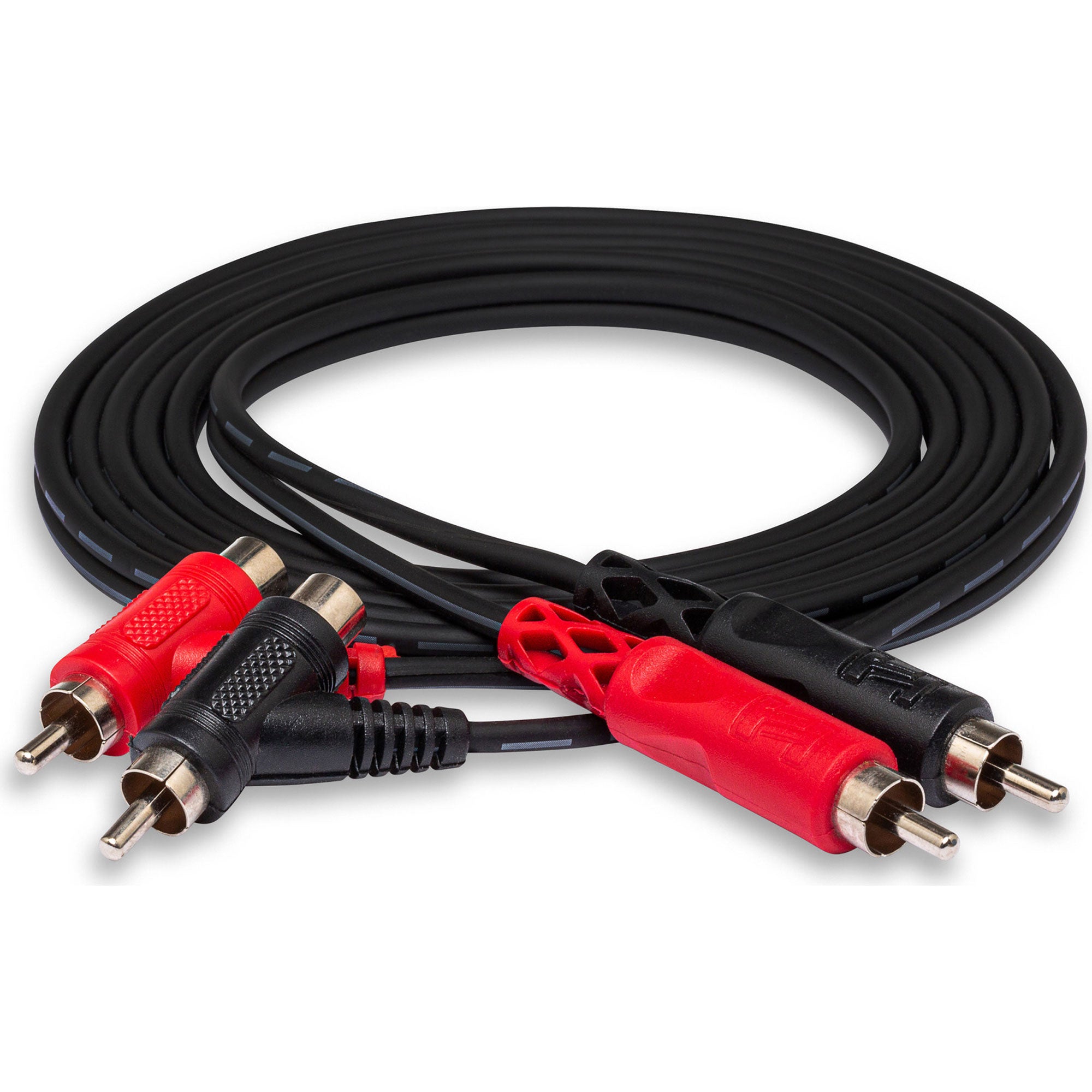 Hosa CRA-202PB Dual RCA to Dual Piggyback RCA Stereo Interconnect Cable (6.6')