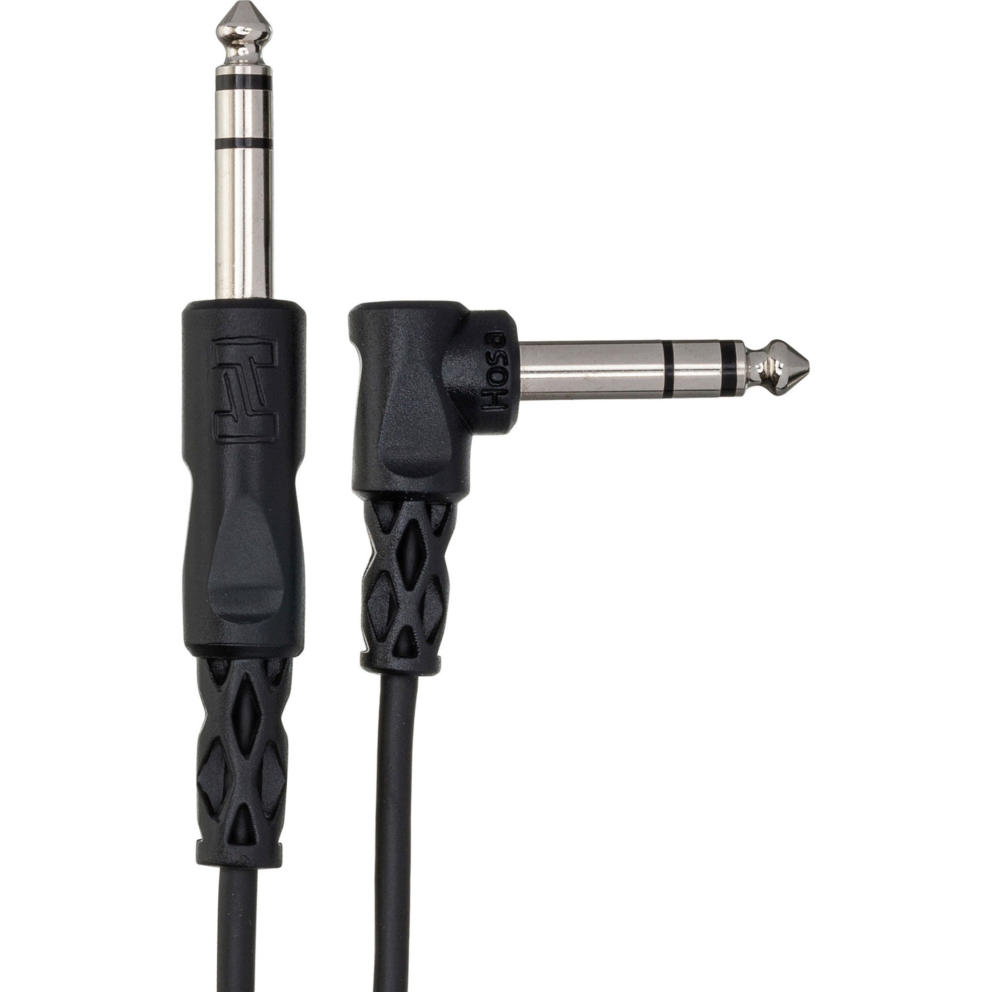 Hosa CSS-110R 1/4" TRS to Right-Angle 1/4" TRS Balanced Interconnect Cable (10')