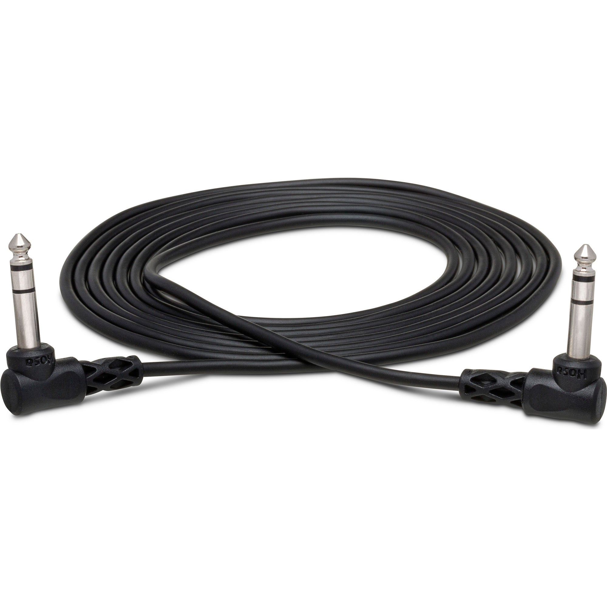 Hosa CSS-105RR Right-Angle 1/4" TRS to Right-Angle 1/4" TRS Balanced Interconnect Cable (5')