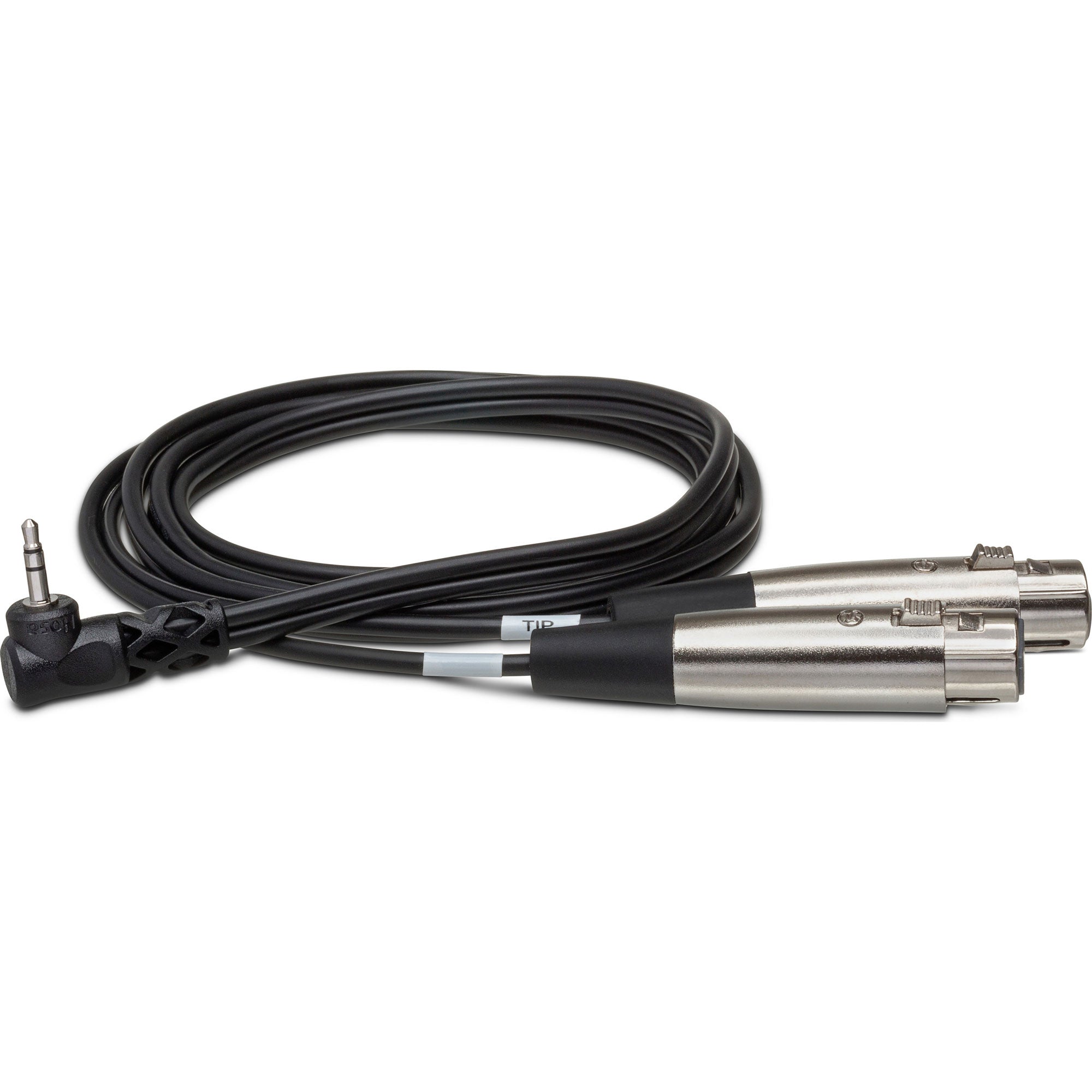 Hosa CYX-401F Dual XLR3F to Right-Angle 3.5mm TRS Camcorder Microphone Cable (1')