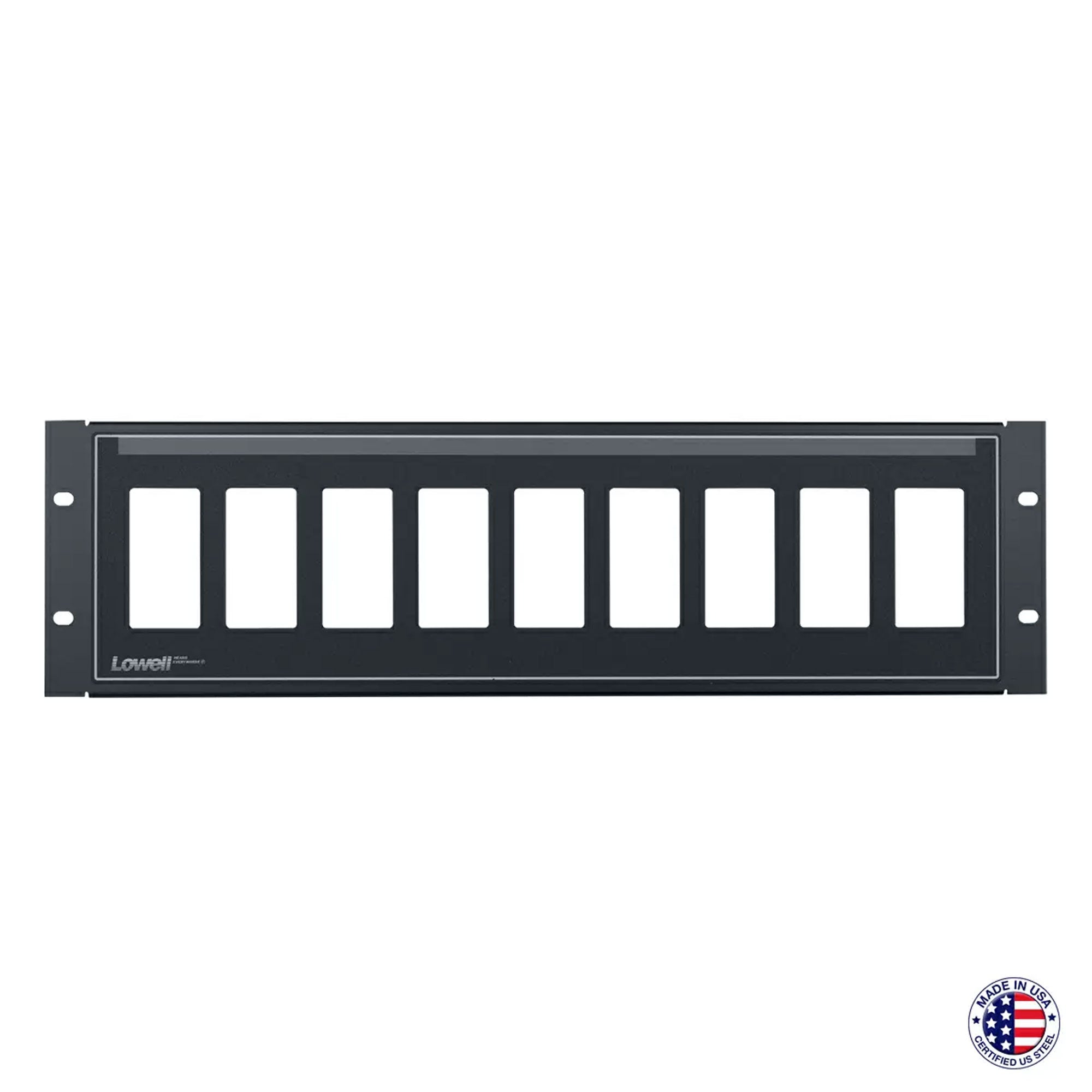 Lowell D9P-ID-3 Decora 9-Hole Rack Mount Panel