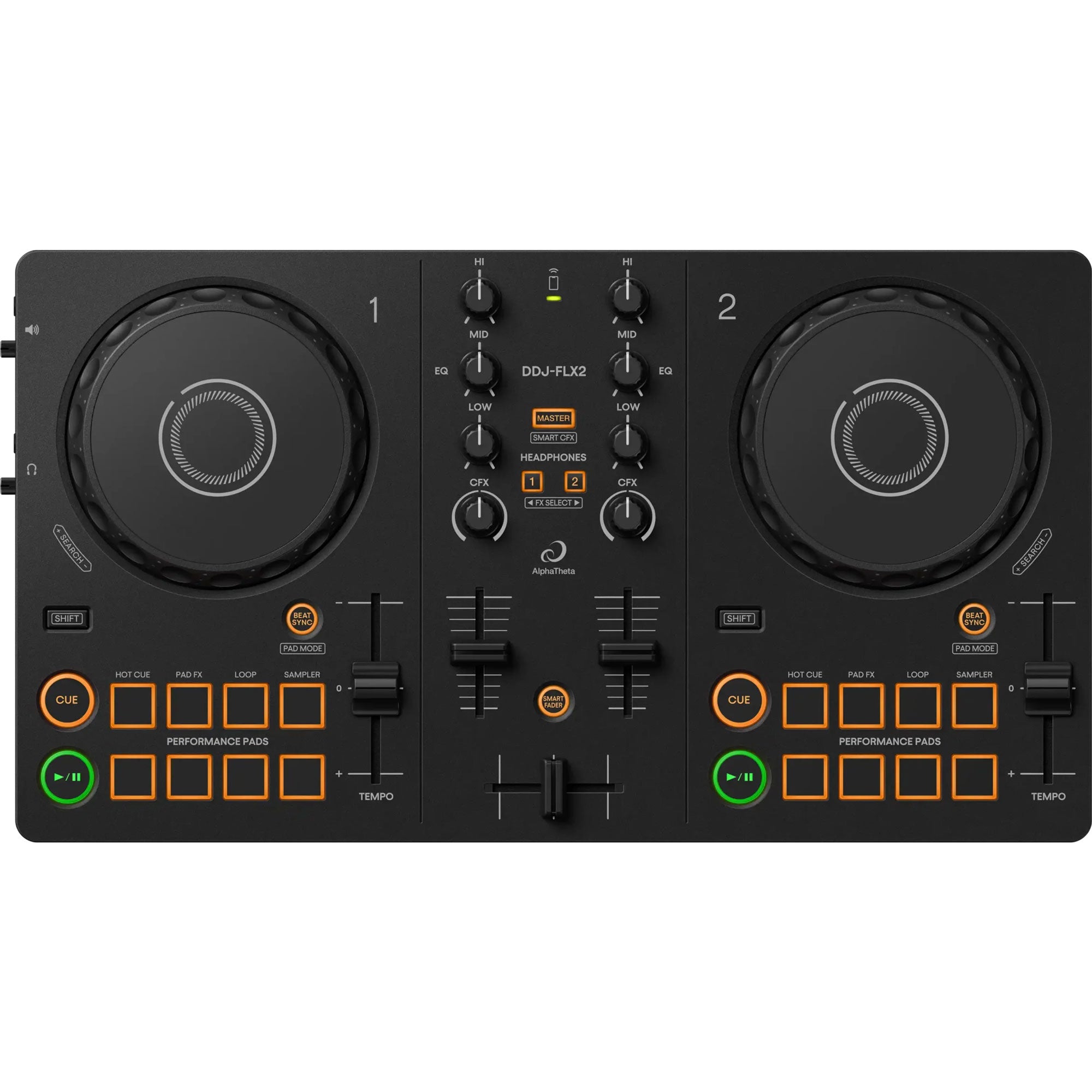 AlphaTheta DDJ-FLX2 Compact 2-Channel rekordbox DJ and Serato Controller