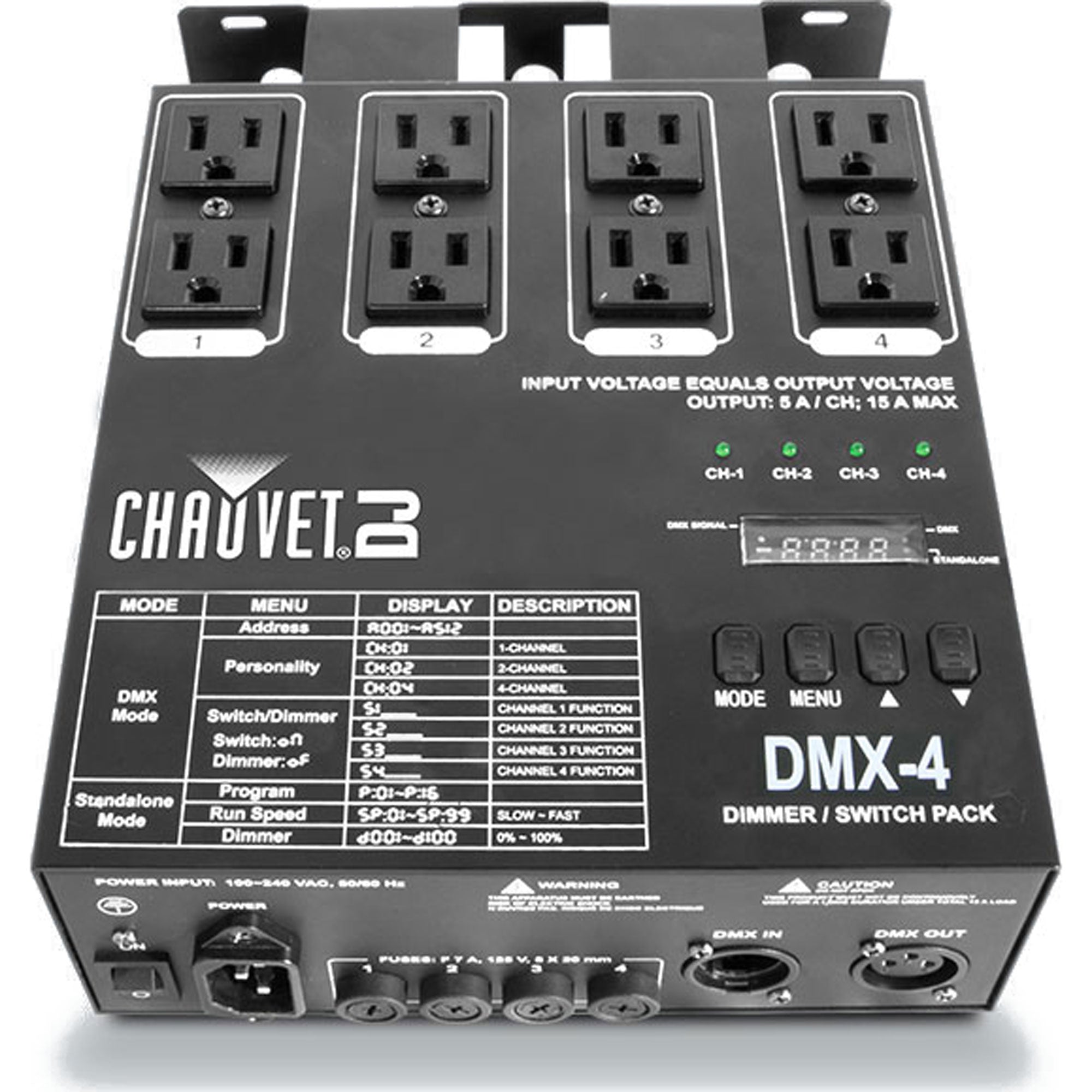 Chauvet DJ DMX-4 LED 4-Channel Dimmer/Relay Pack