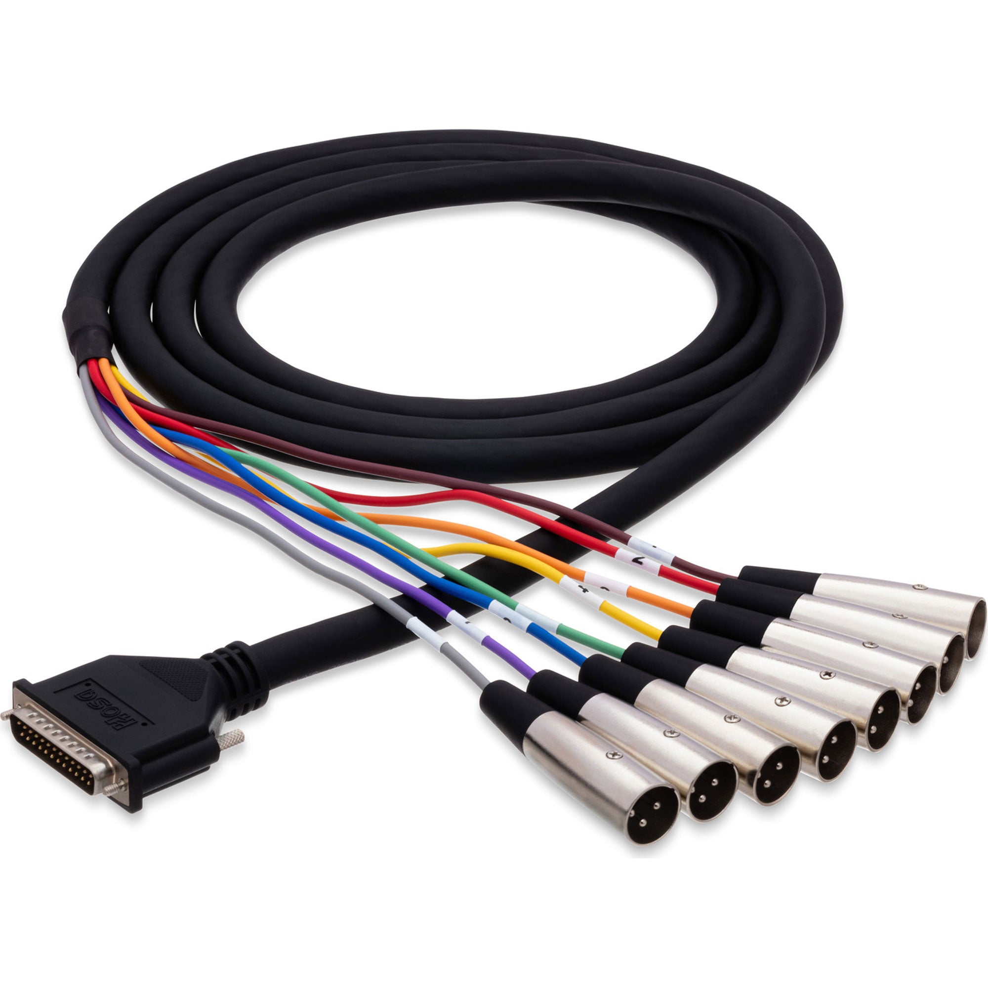 Hosa DTM-803 8-Channel DB25 to XLR Male Balanced Audio Snake Cable (10')