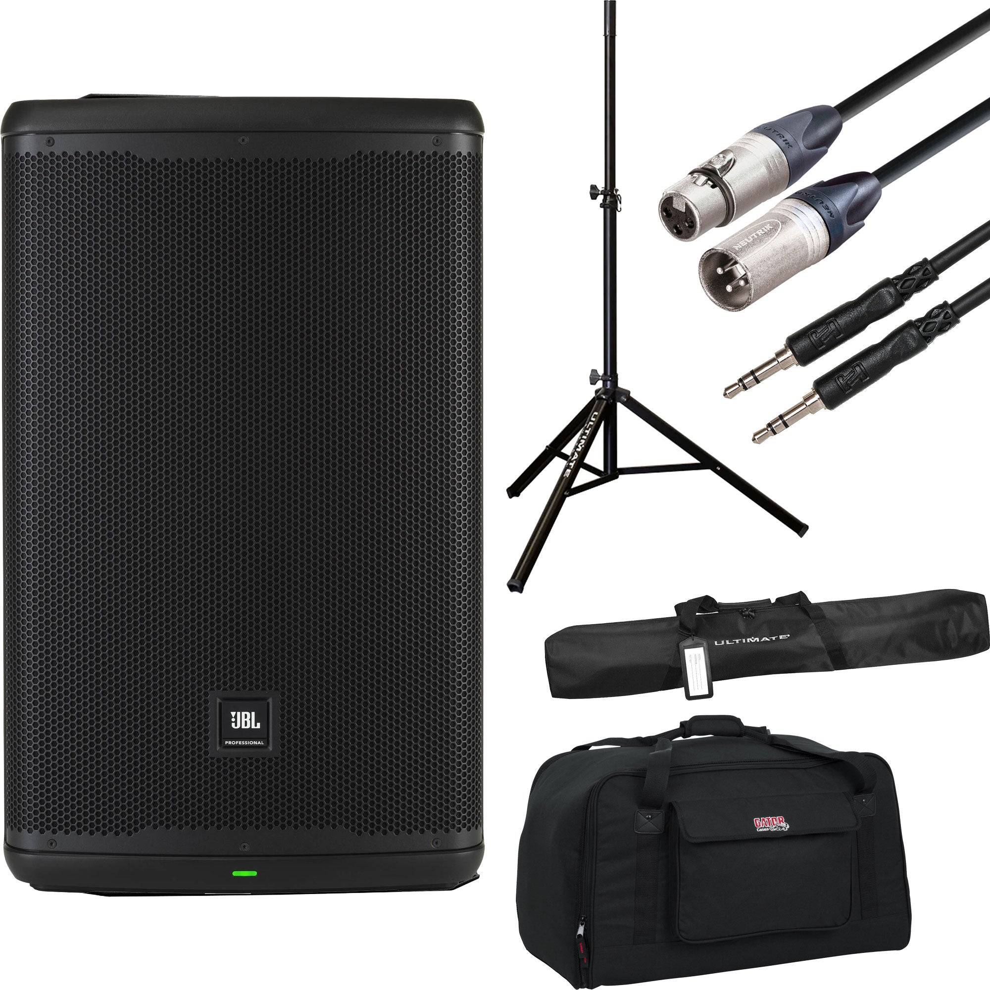 JBL EON715 Two-Way 15" 1300W Complete Powered Loudspeaker PA Bundle