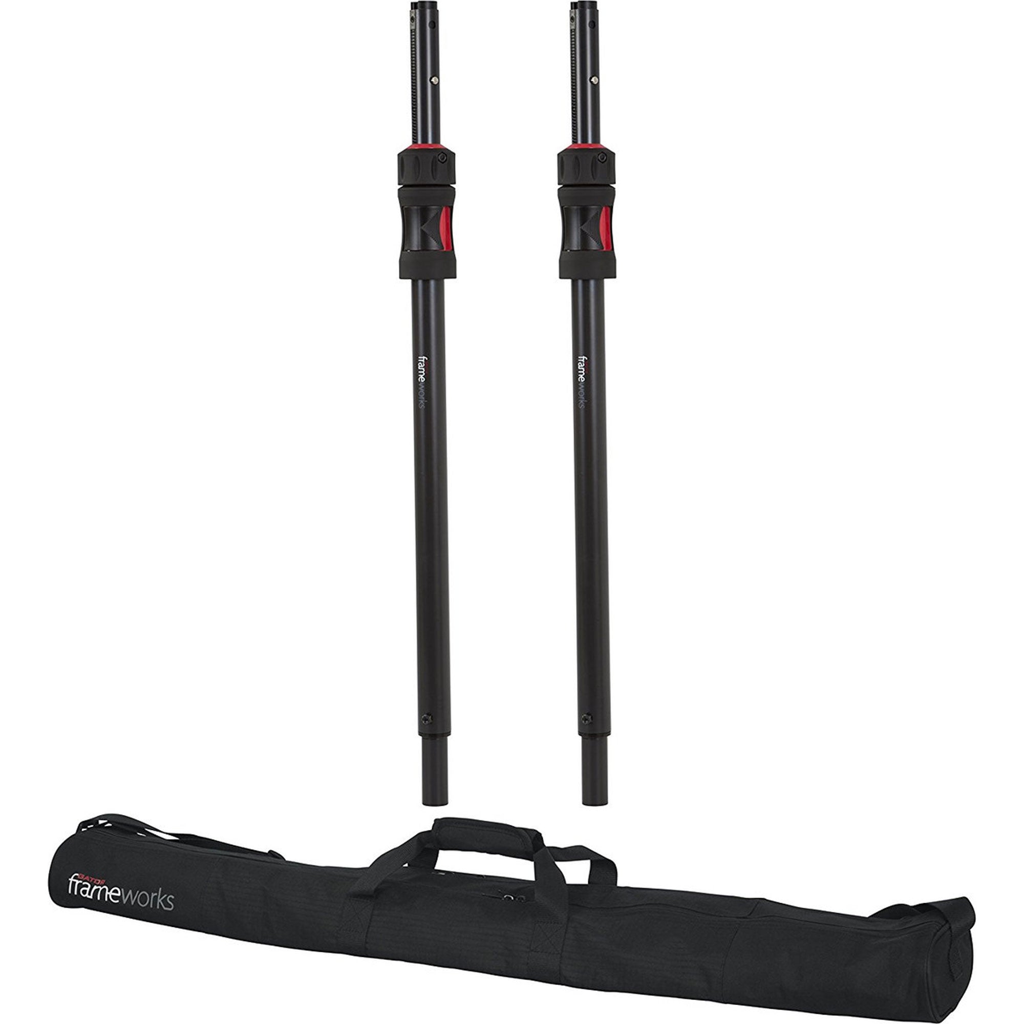 Gator Frameworks GFW-ID-SPKR-SPSET ID Series Lift-Assisted Speaker Subwoofer Pole Set with Bag