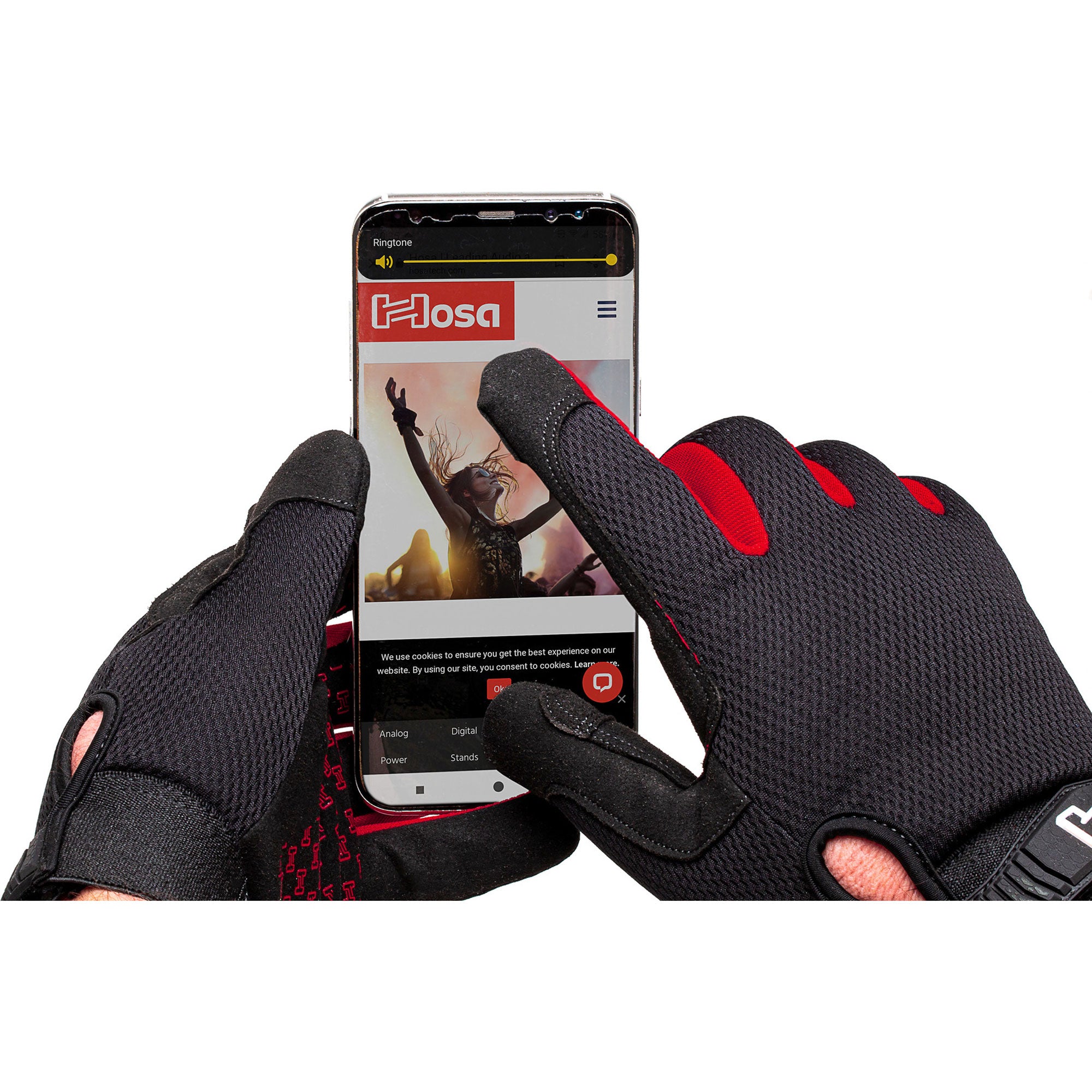 Hosa HGG-100-S Touch Screen Compatible A/V Work Gloves (Small)