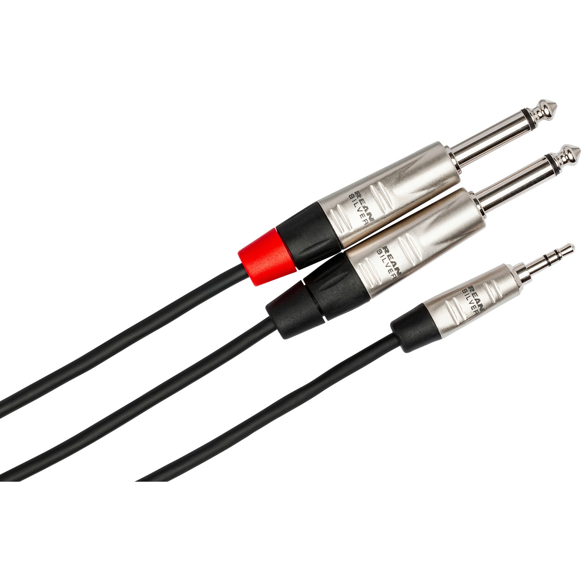 Hosa HMP-003Y REAN 3.5mm TRS to Dual 1/4" TS Pro Stereo Breakout Cable (3')