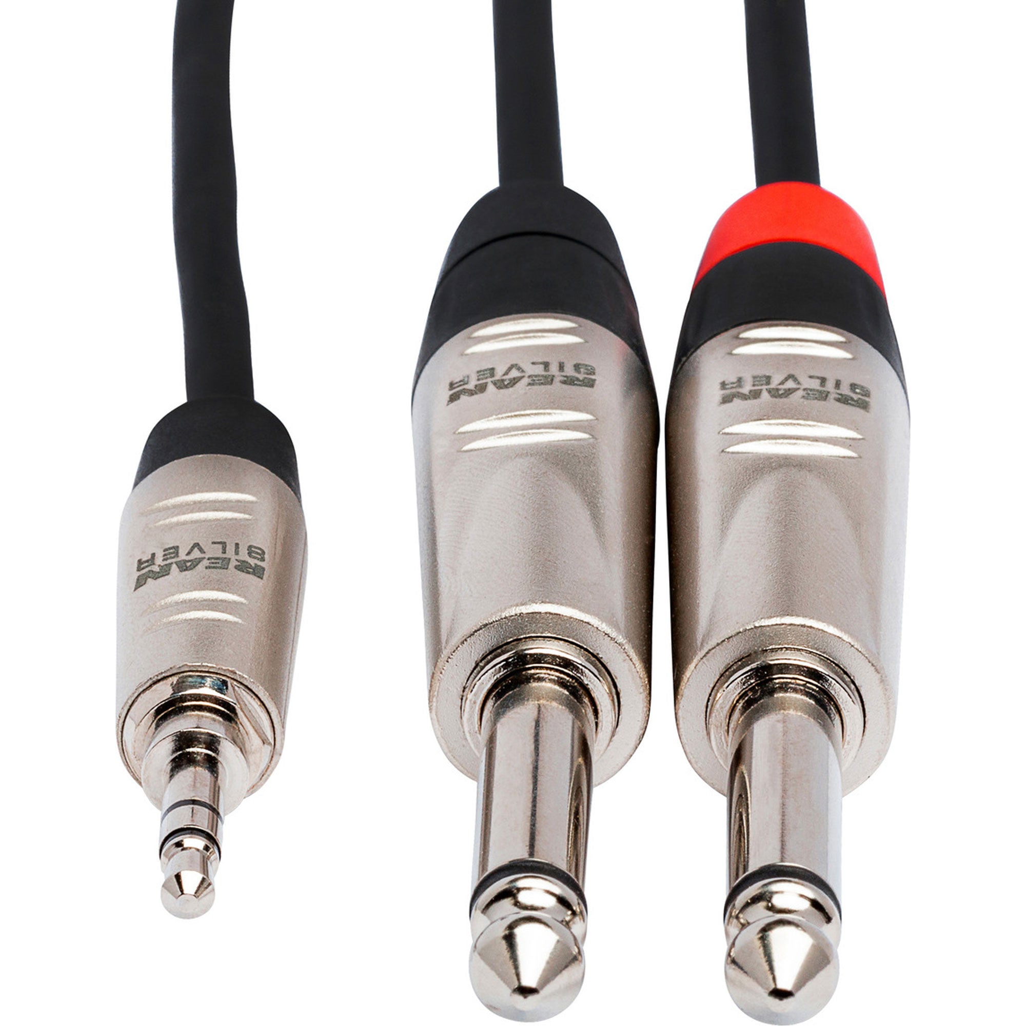 Hosa HMP-003Y REAN 3.5mm TRS to Dual 1/4" TS Pro Stereo Breakout Cable (3')