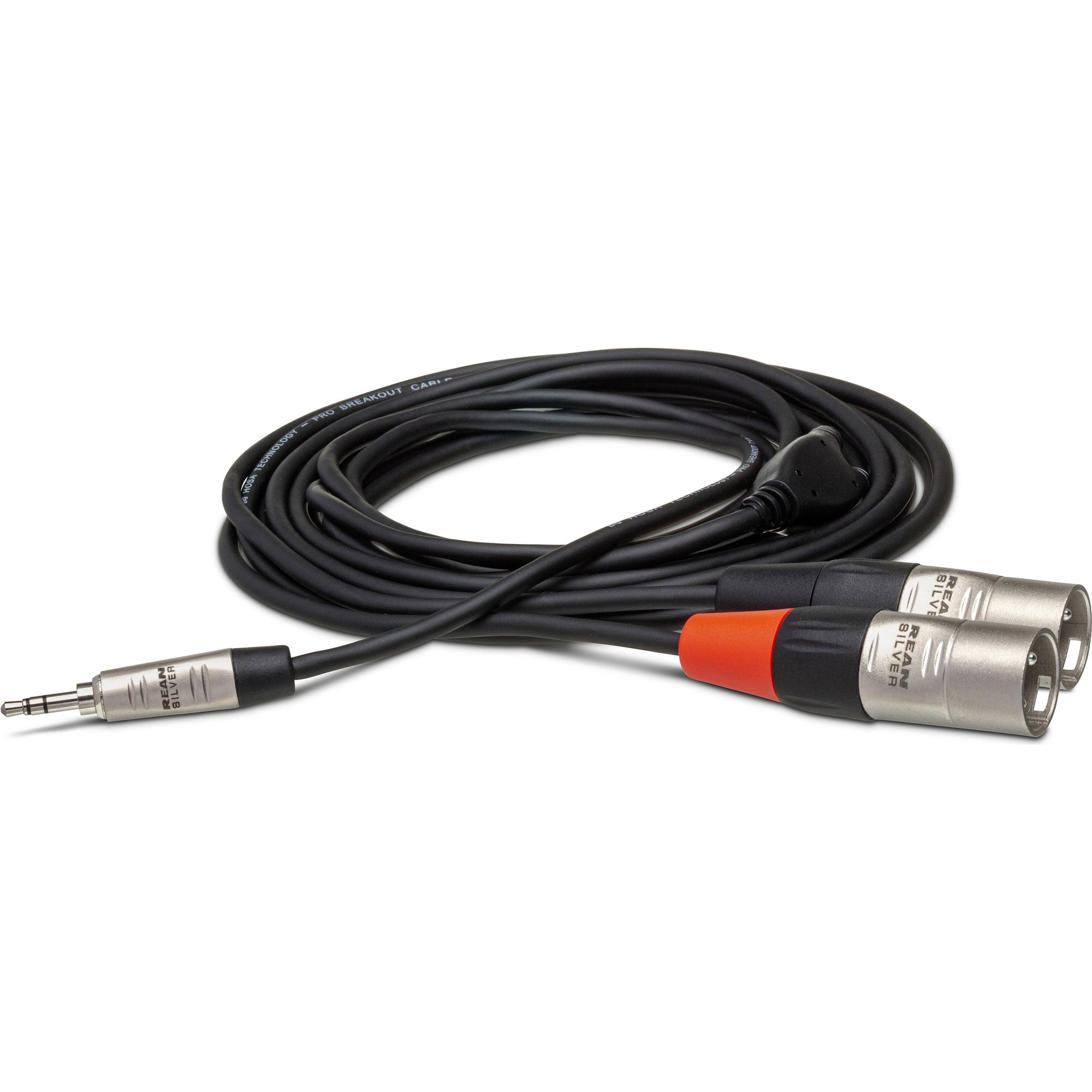 Hosa HMX-003Y REAN 3.5mm TRS to Dual XLR Male Pro Stereo Breakout Cable (3')