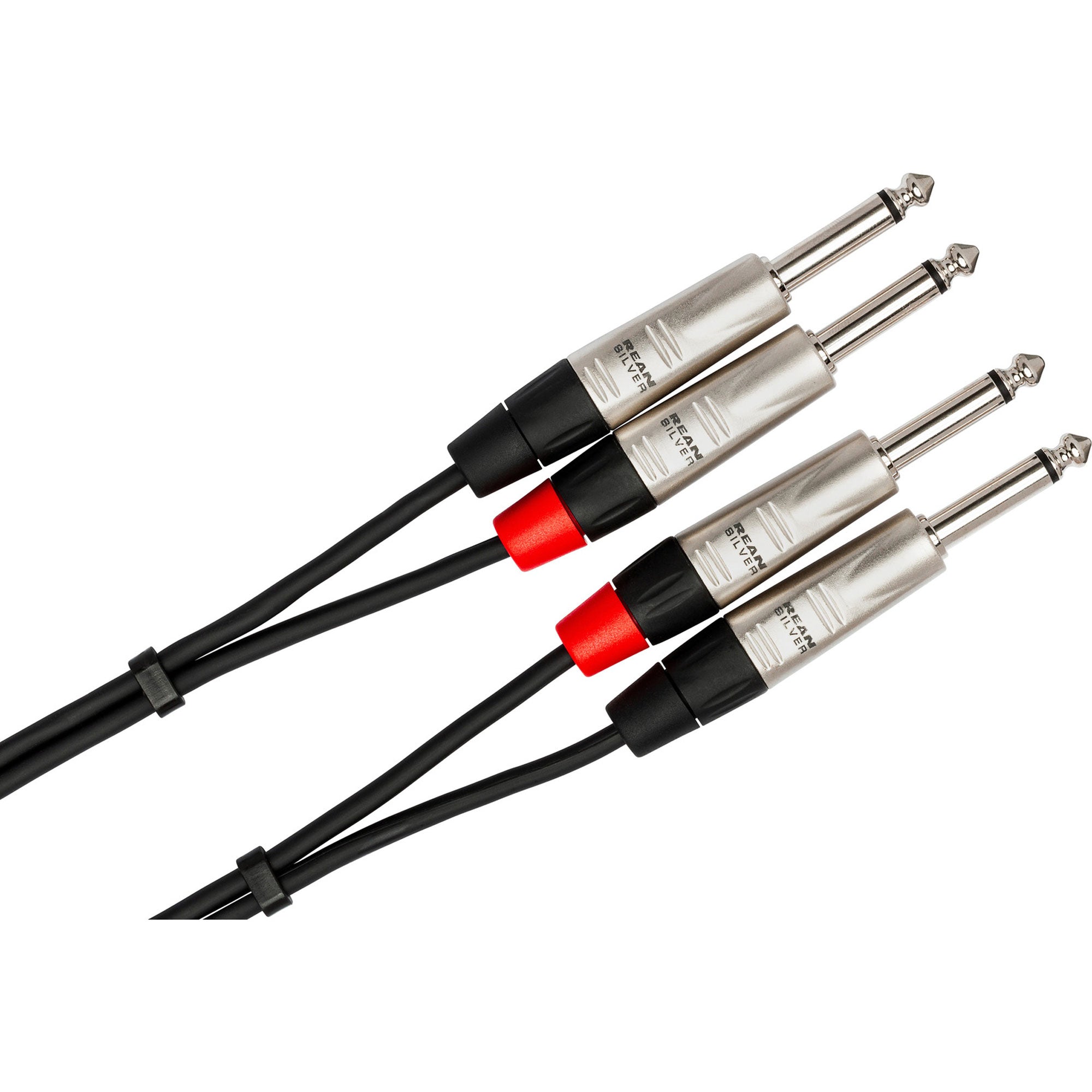 Hosa HPP-015X2 REAN Dual 1/4" TS to Dual 1/4" TS Pro Stereo Interconnect Cable (15')