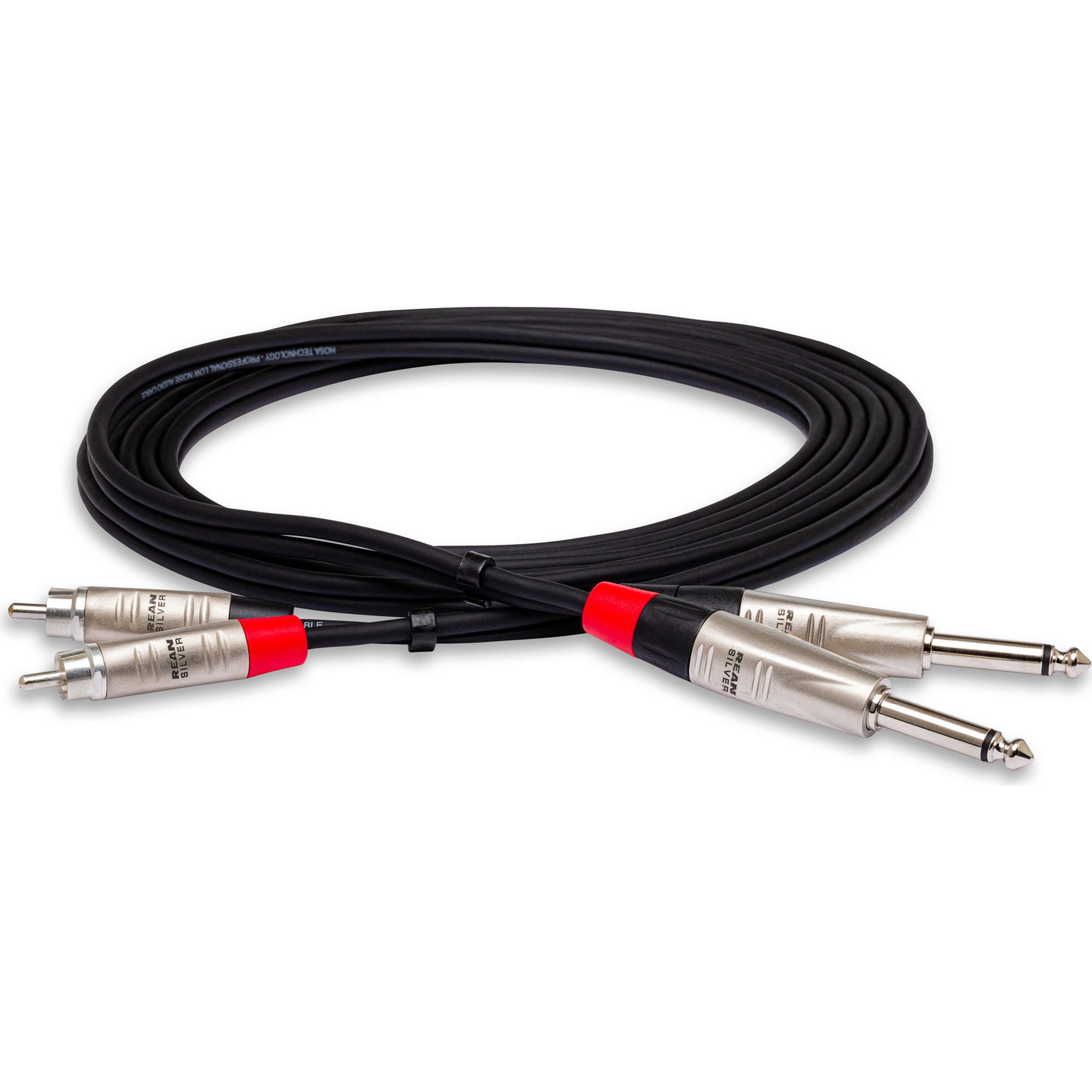 Hosa HPR-020X2 REAN Dual 1/4" TS to Dual RCA Pro Stereo Interconnect Cable (20')