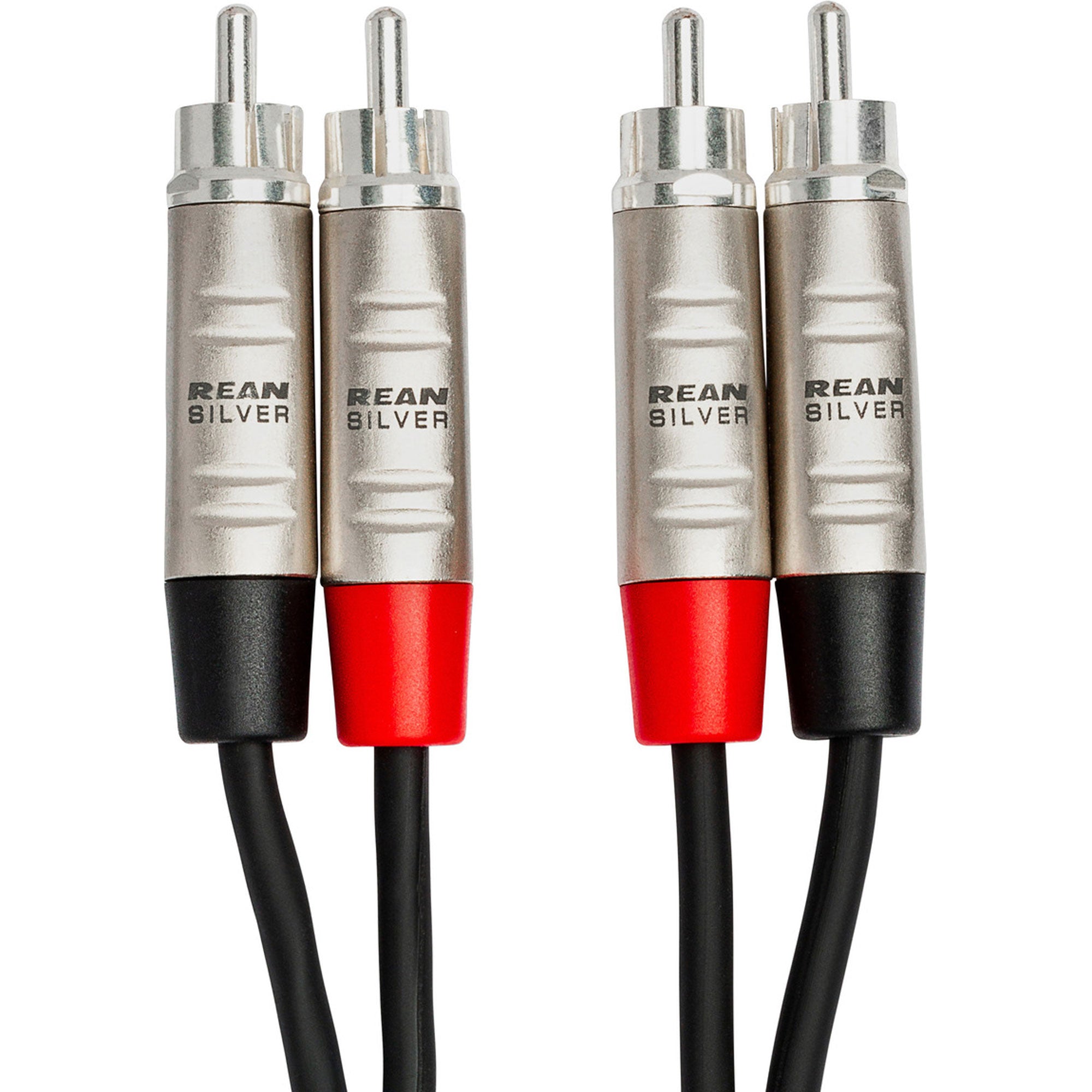 Hosa HRR-015X2 REAN Dual RCA to Dual RCA Pro Stereo Interconnect Cable (15')