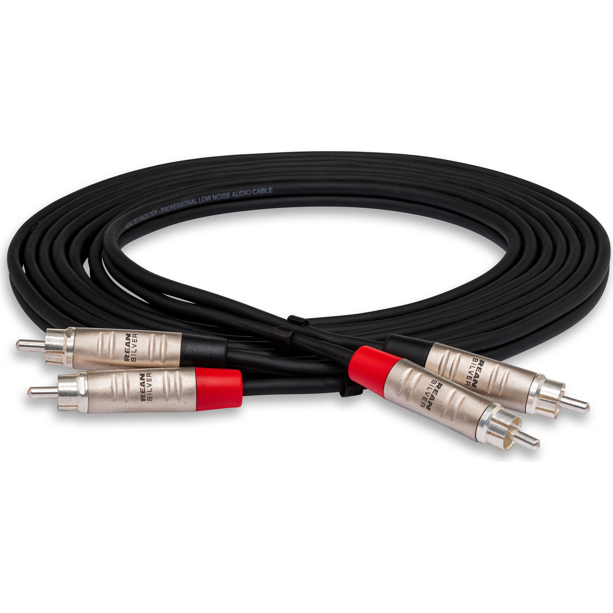 Hosa HRR-015X2 REAN Dual RCA to Dual RCA Pro Stereo Interconnect Cable (15')