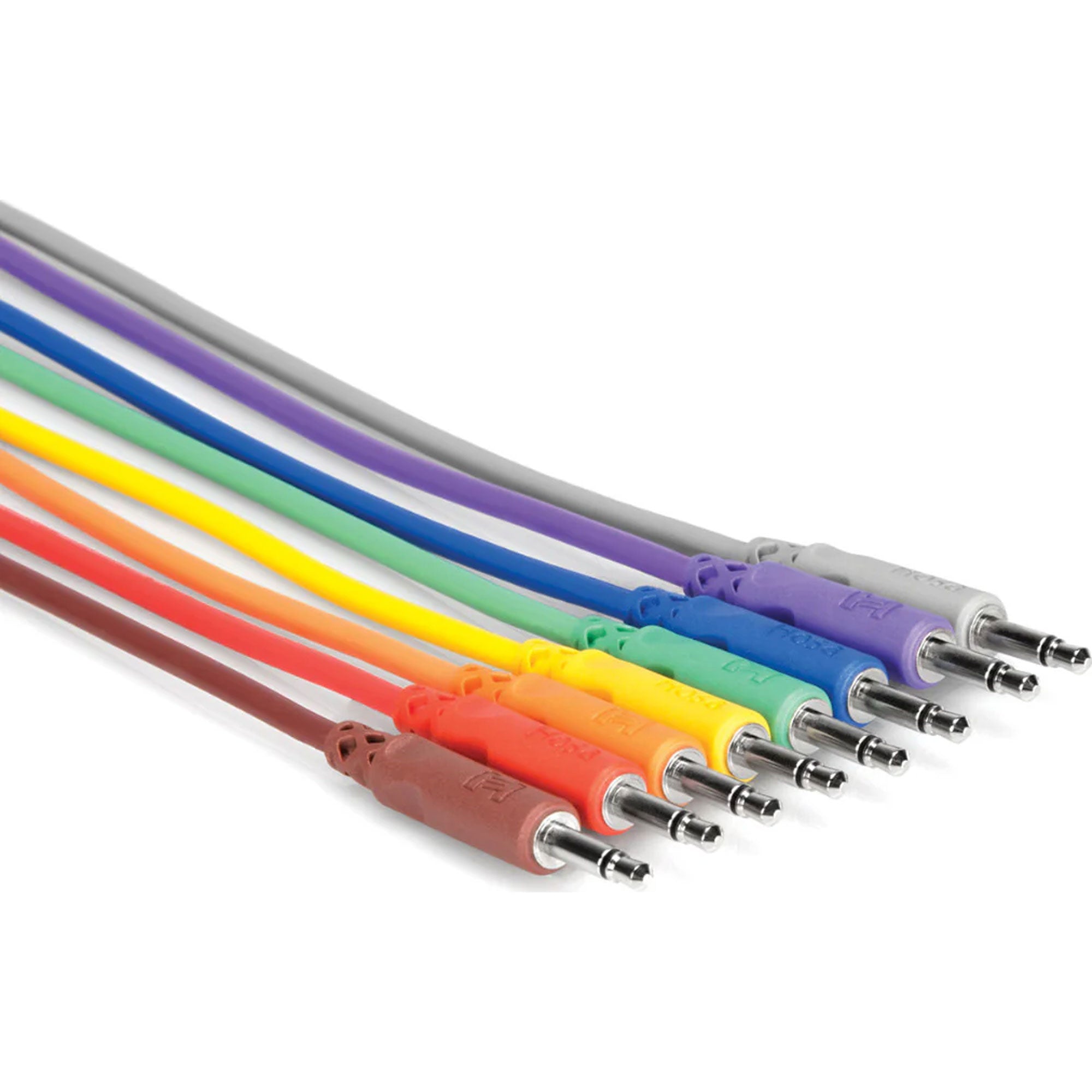 Hosa CMM-830 Set of 8 Unbalanced Patch Cables, 3.5mm TS to Same (1')