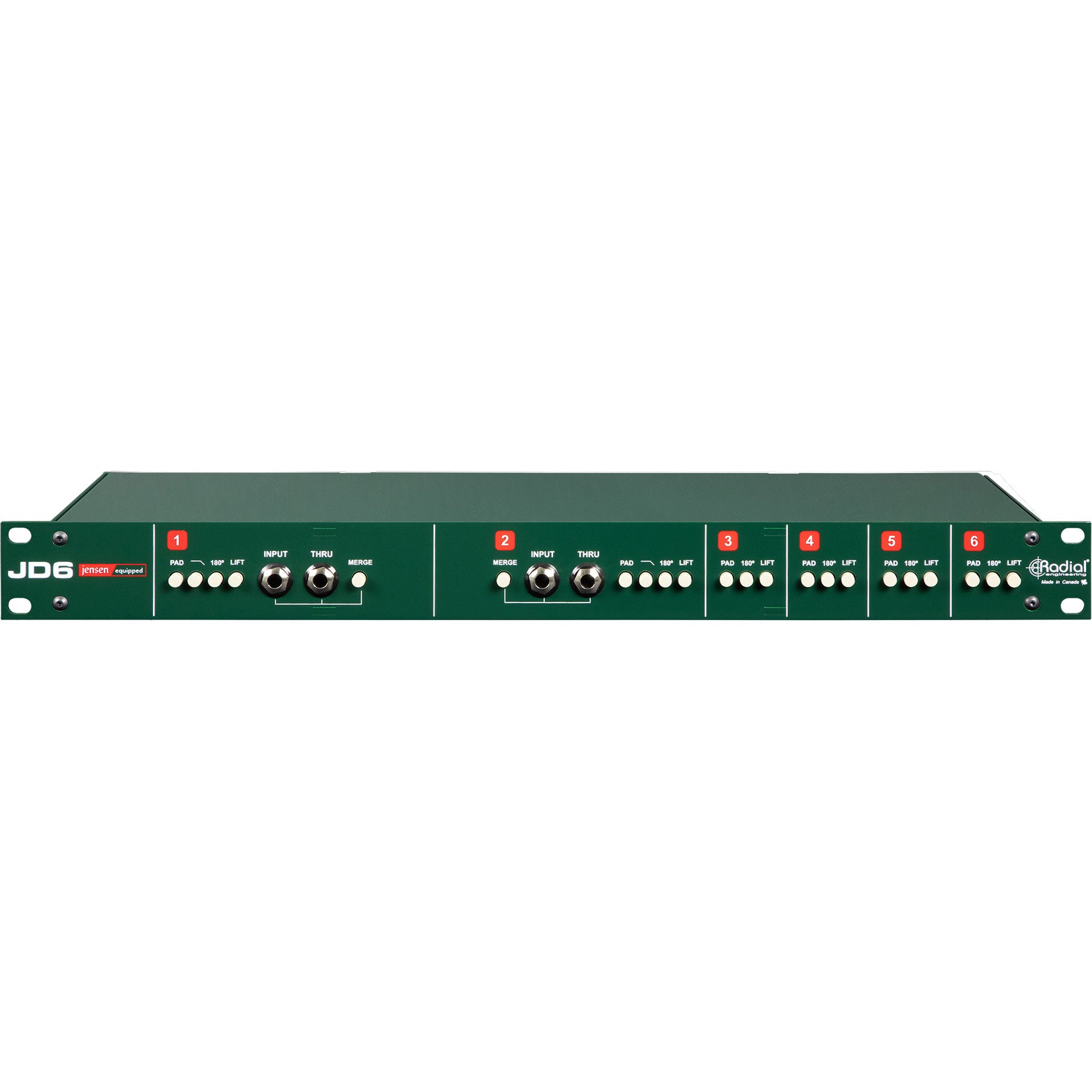 Radial Engineering JD6 Six-Channel Passive Direct Box with Jensen Transformers