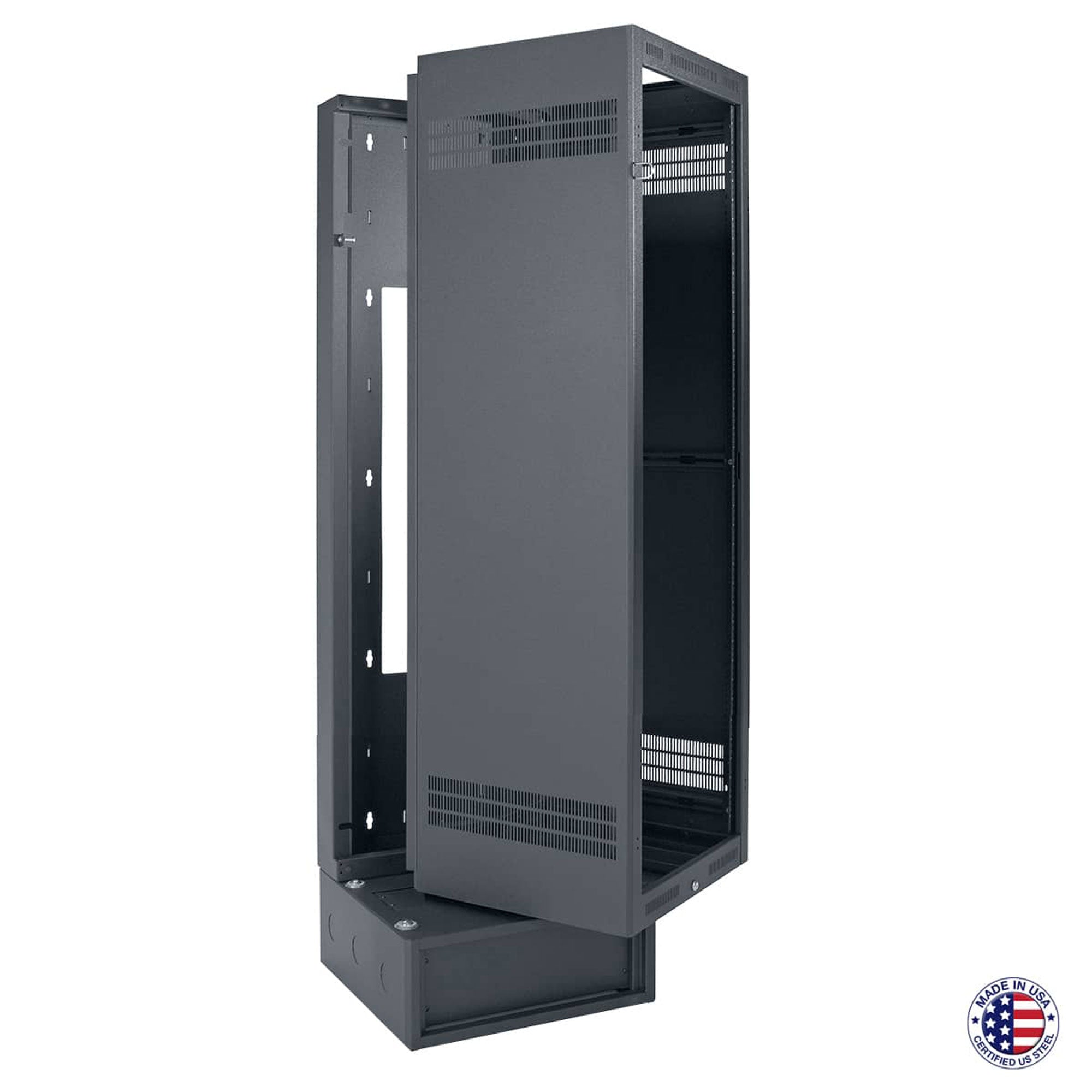 Lowell LWBR-4022 Wall Rack with Base (40U, 22" Deep)