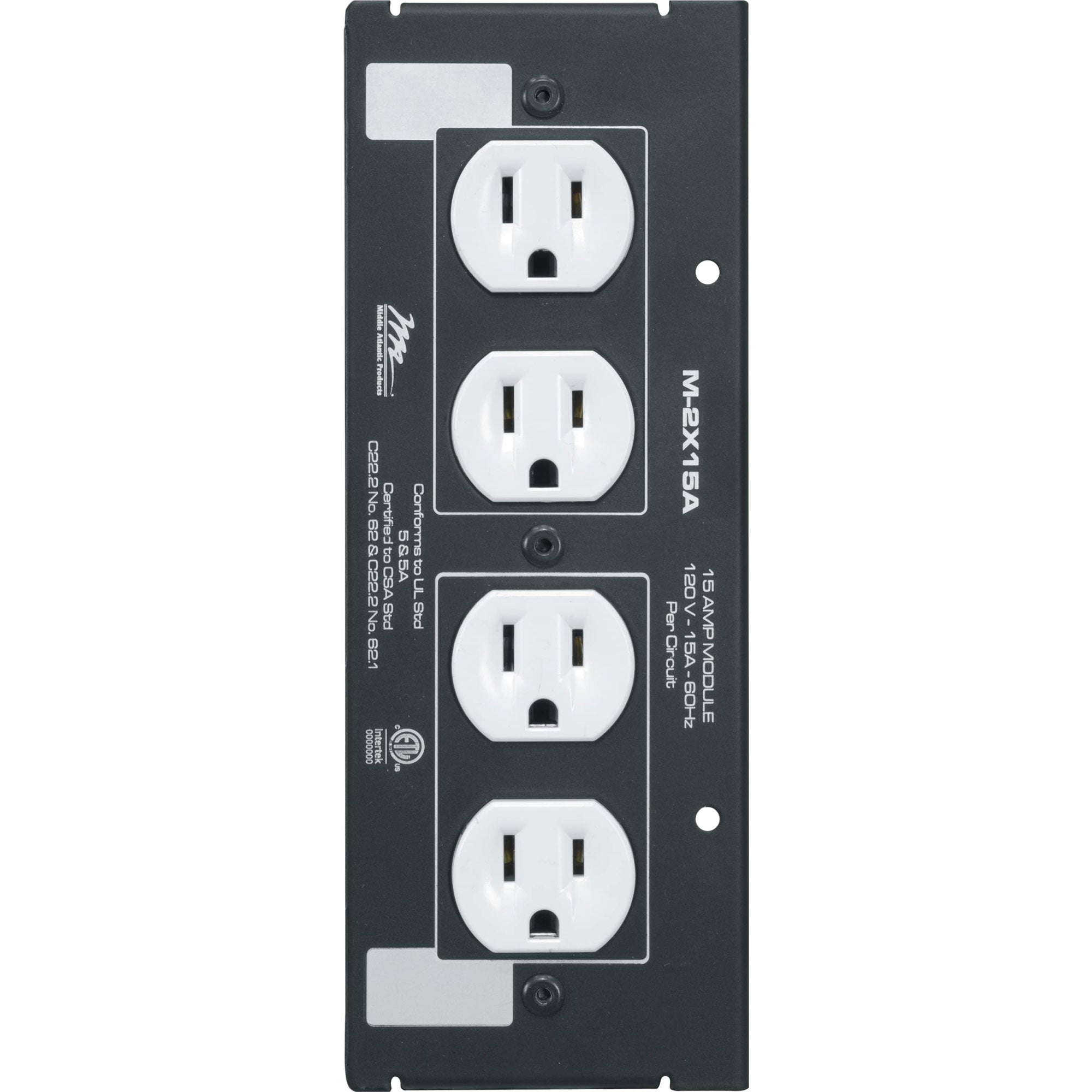 Middle Atlantic M-2X15A Switchable Power Module with 2 Circuits