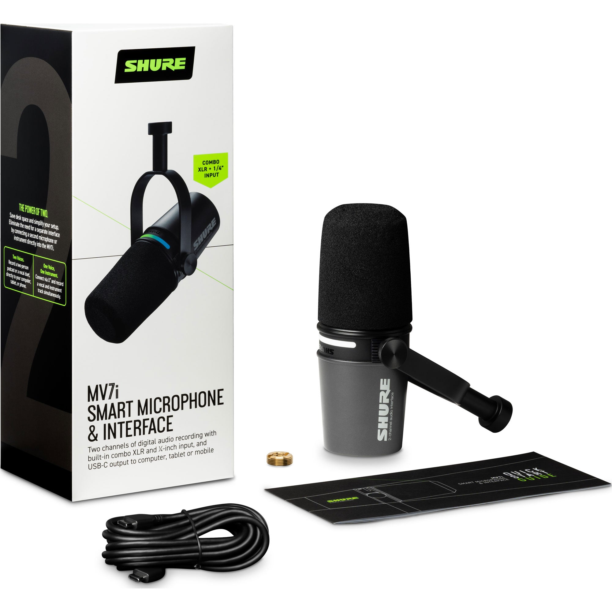 Shure MV7i + SM7B Pro Podcast Kit with Two Microphones