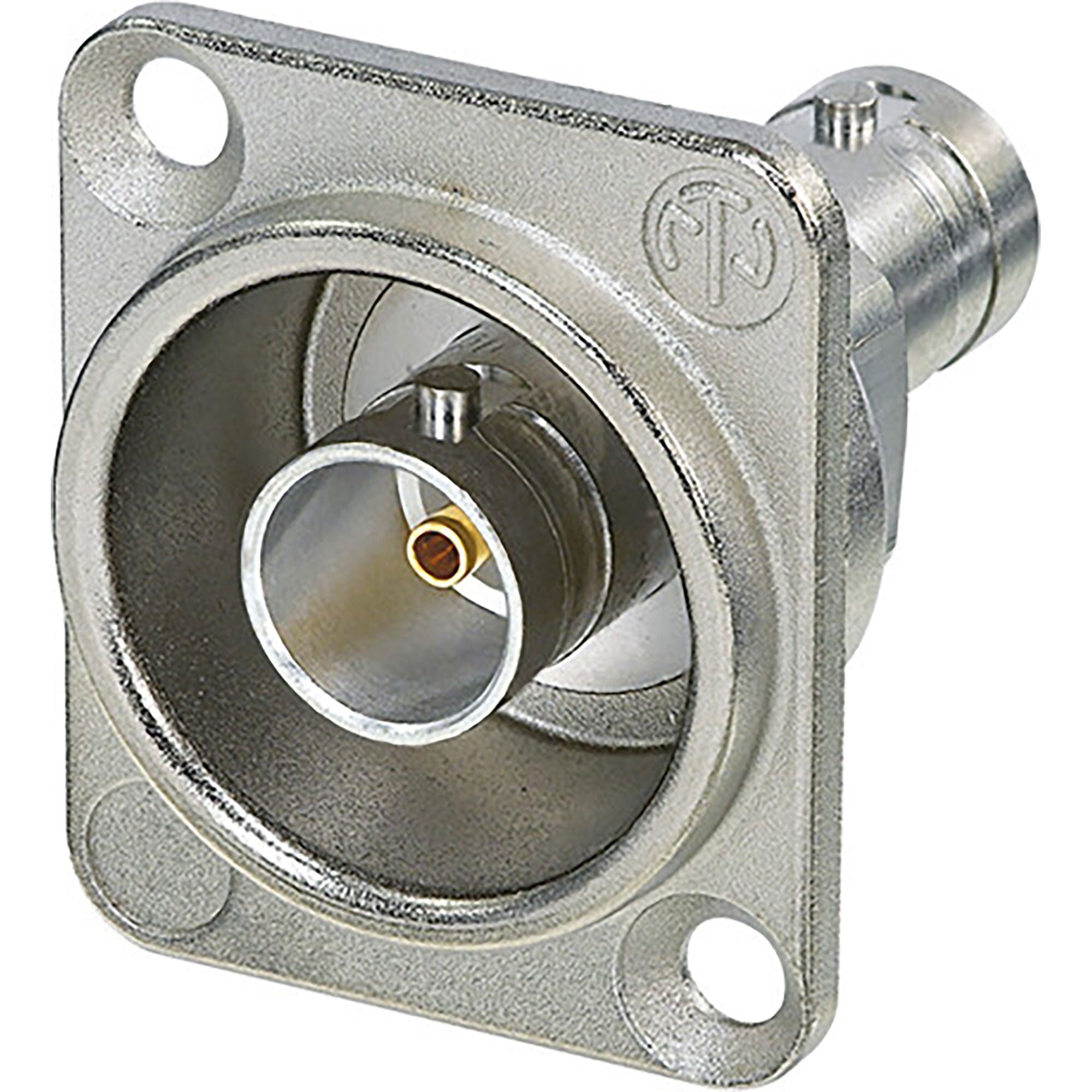 Neutrik NBB75DFG Grounded BNC Chassis Connector (Nickel)