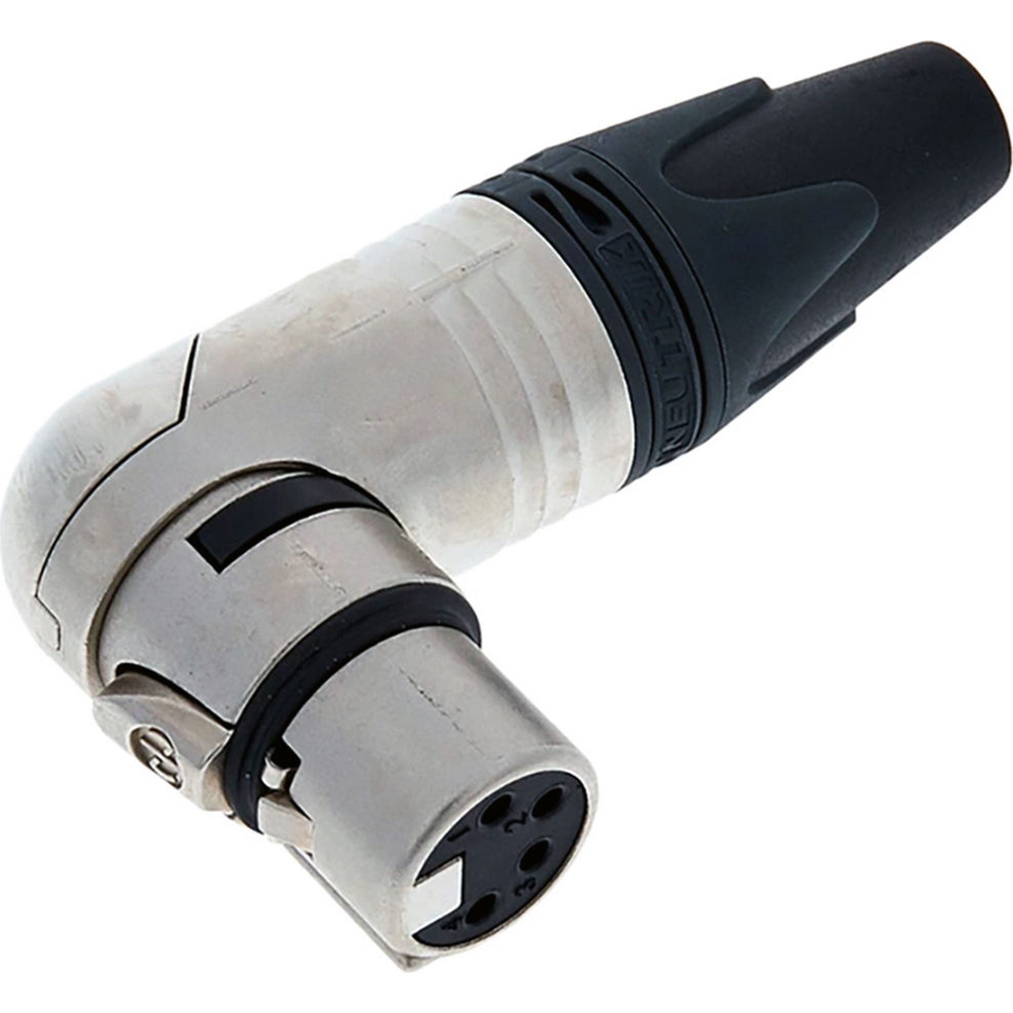 Neutrik NC4FRX Female Right Angle 4-Pin XLR Cable Connector (Nickel/Silver)