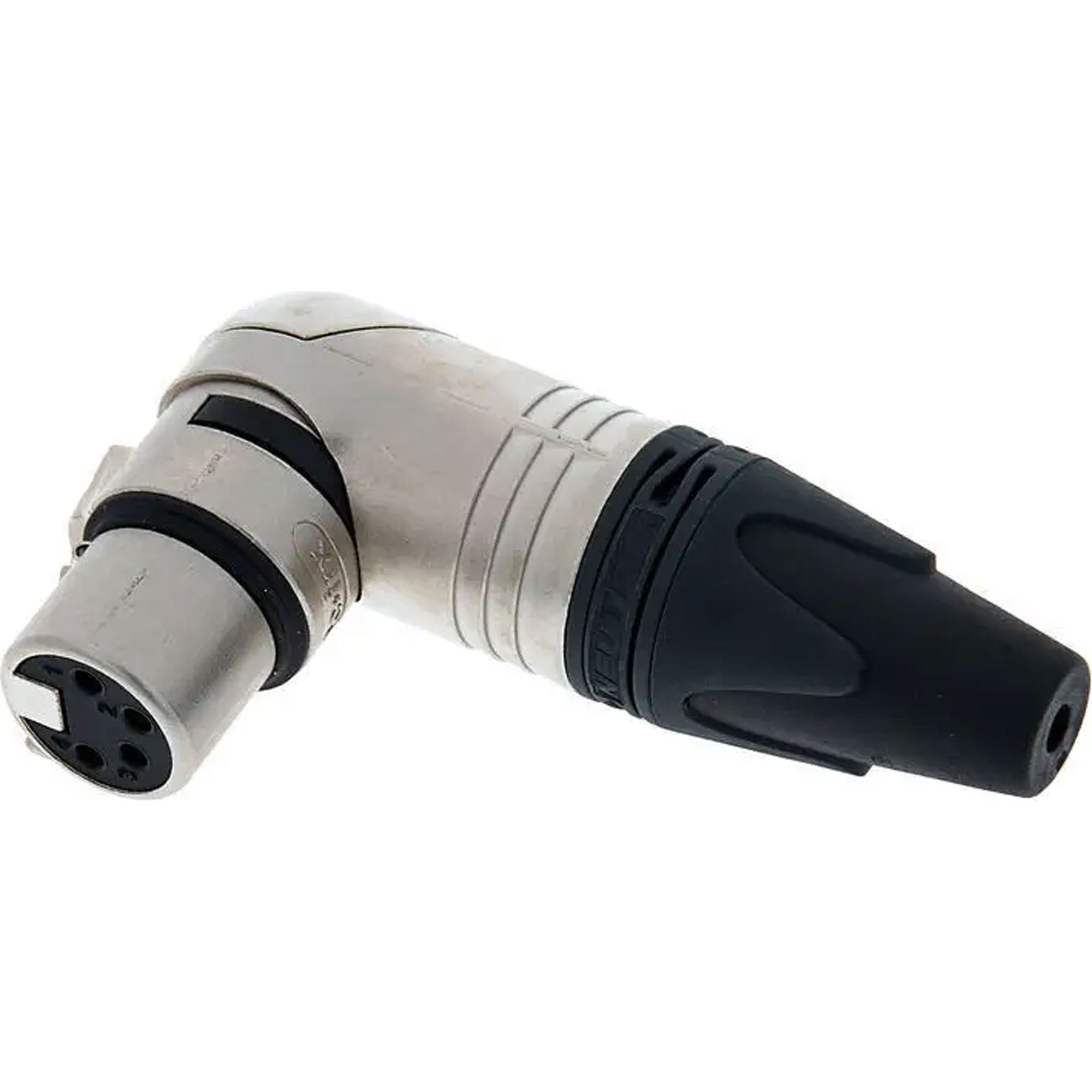 Neutrik NC4FRX Female Right Angle 4-Pin XLR Cable Connector (Nickel/Silver)