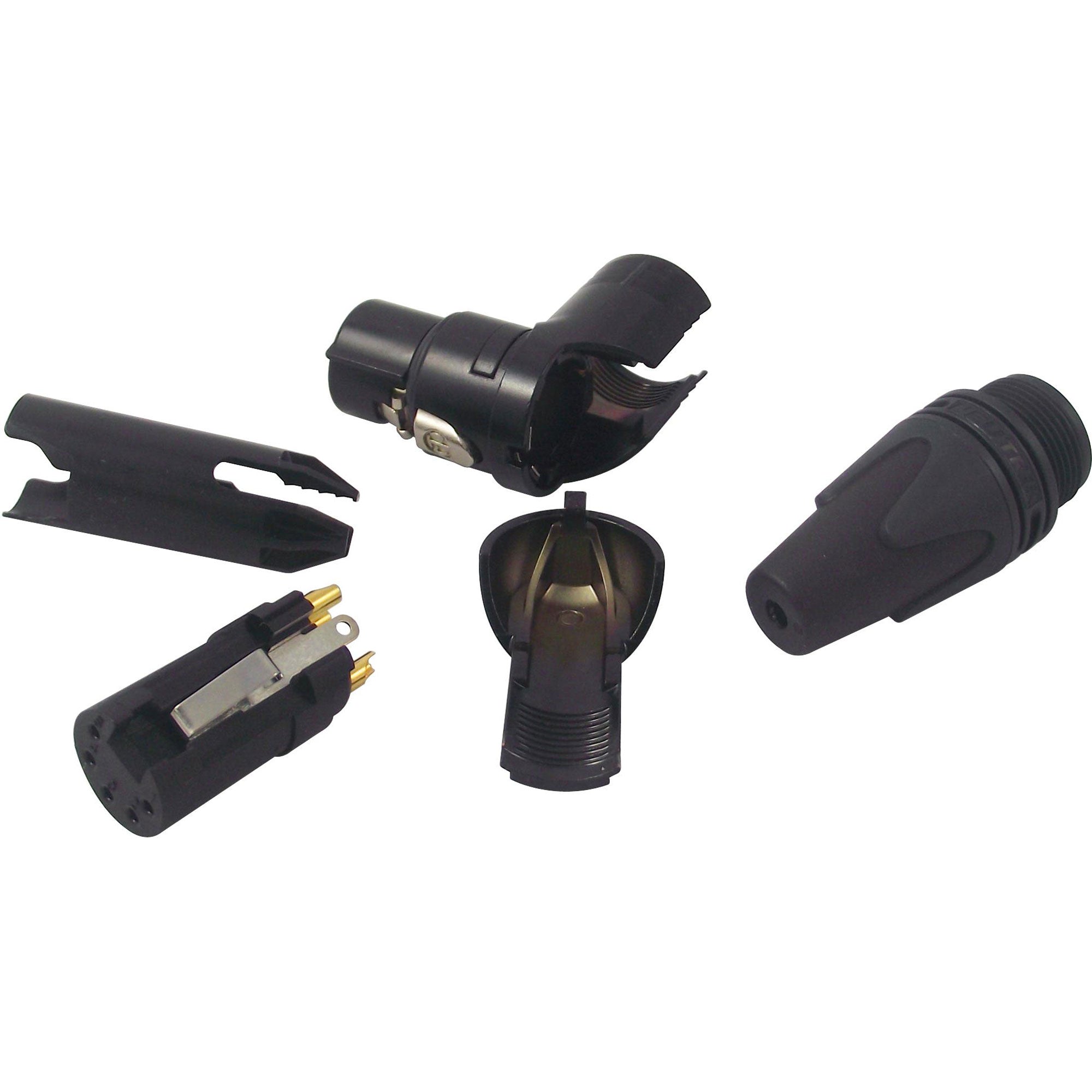 Neutrik NC5FRX-BAG Female Right Angle 5-Pin XLR Cable Connector (Black/Silver, Box of 50)