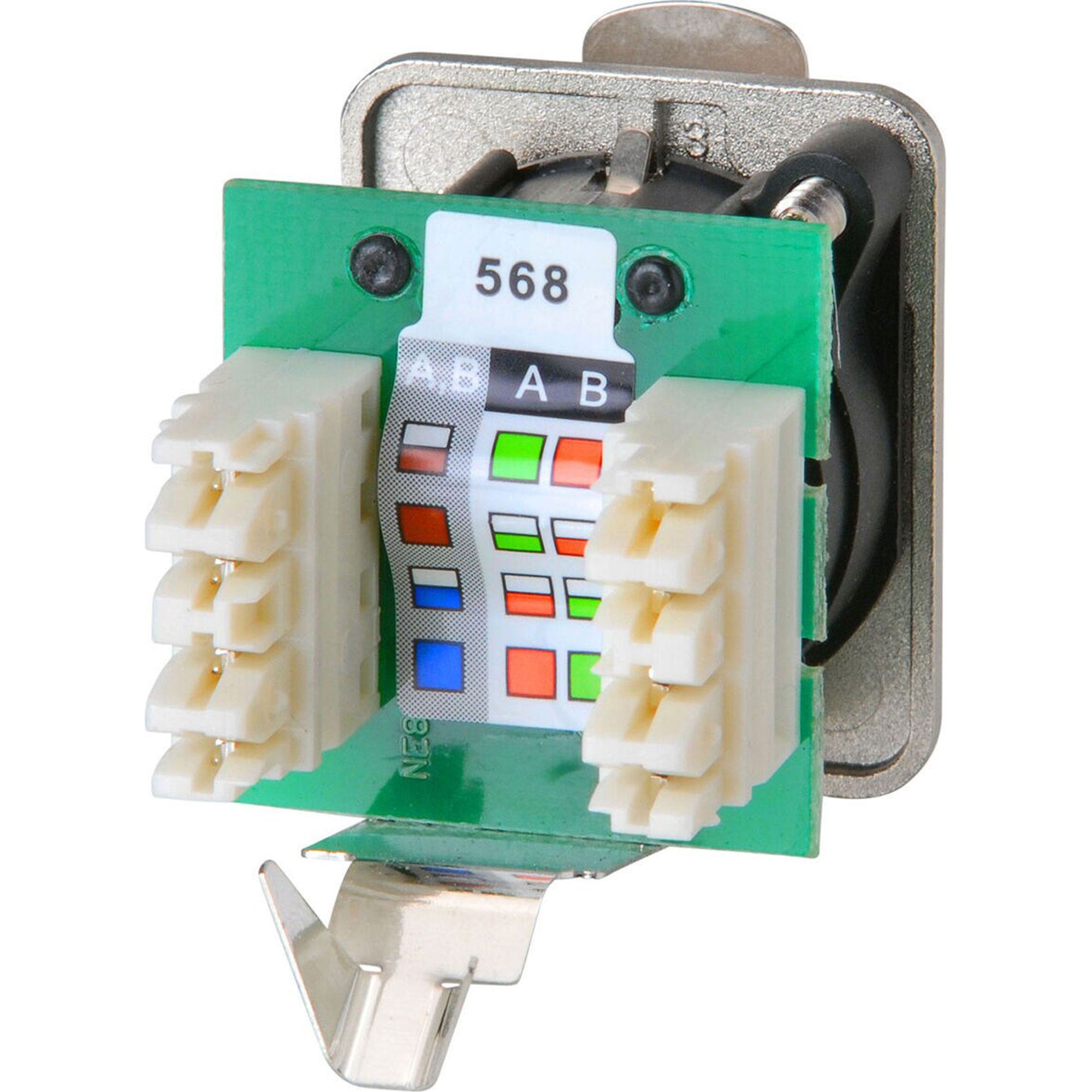 Neutrik NE8FDV-Y110 etherCON RJ45 CAT5e Panel Mount Receptacle with IDC 110 Punch Downs (Nickel)