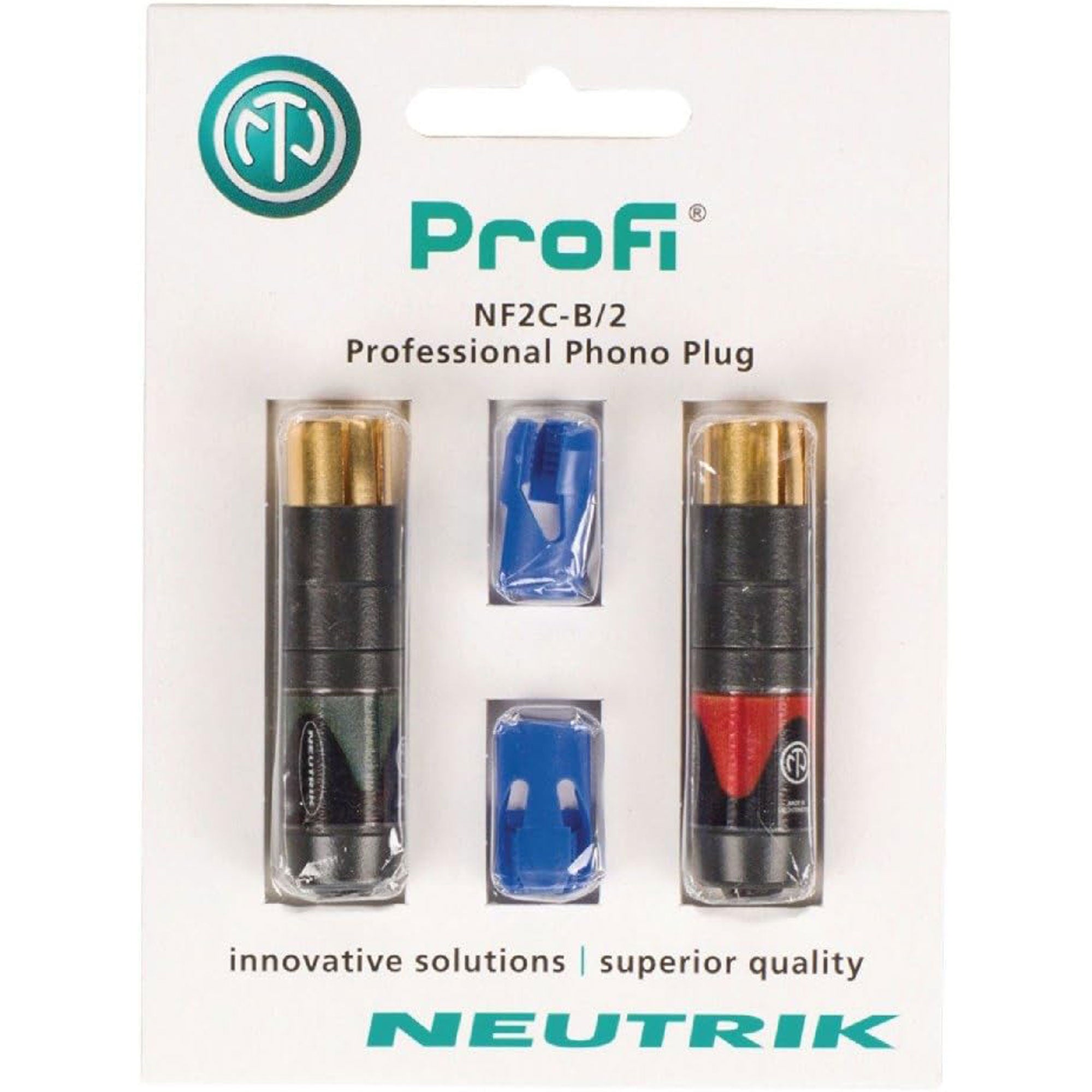 Neutrik NF2C-B/2 ProFi Professional RCA Plugs (1 Pair, Red & Black)