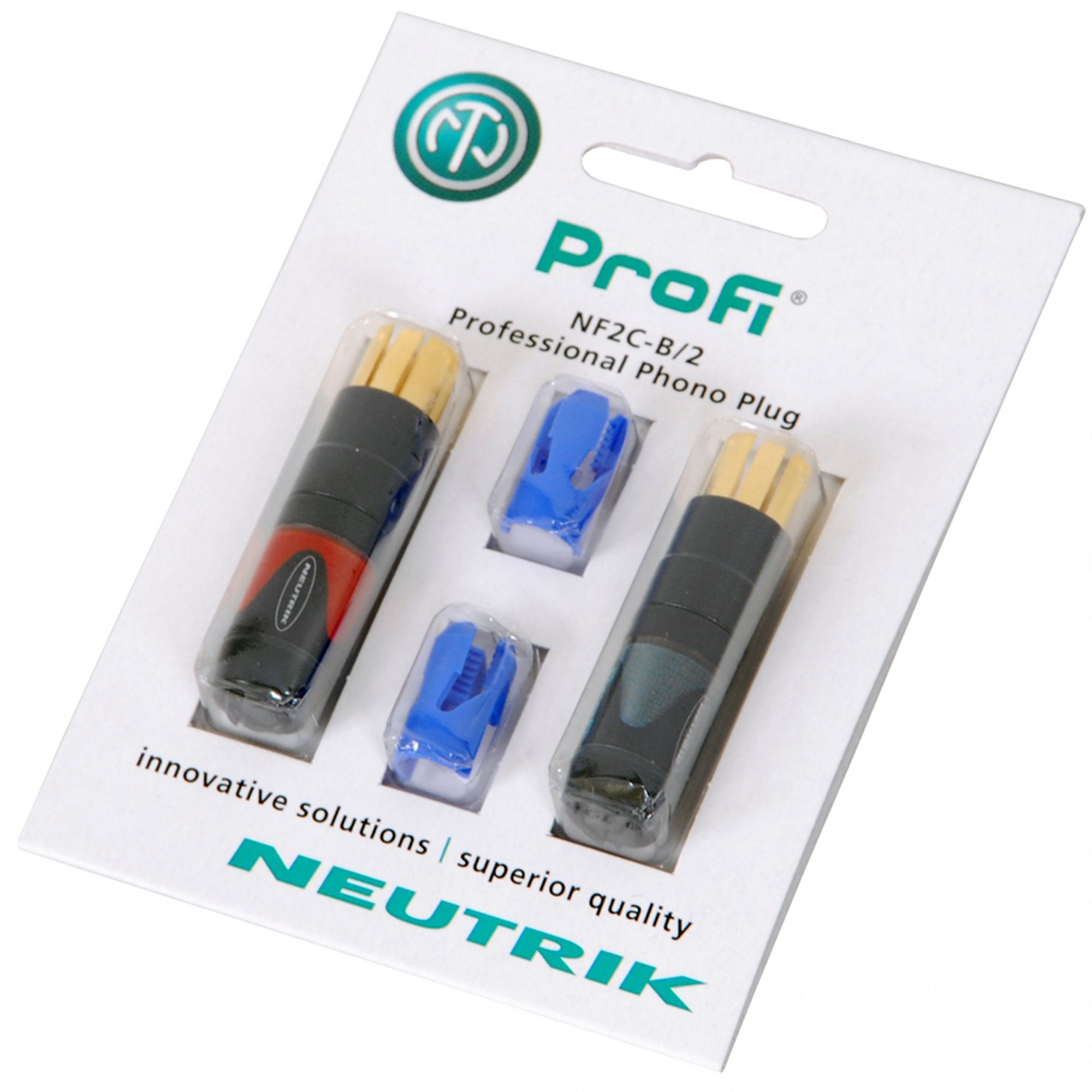 Neutrik NF2C-B/2 ProFi Professional RCA Plugs (1 Pair, Red & Black)