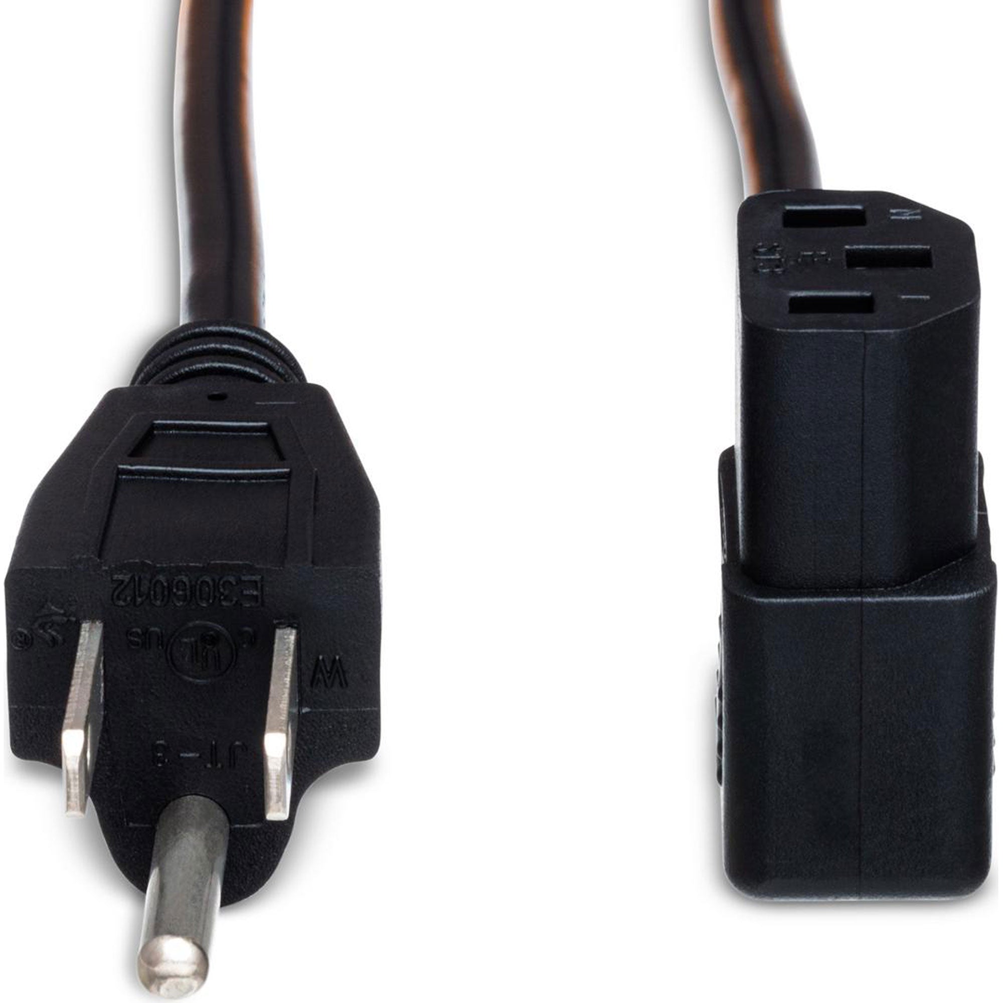 Hosa PWC-141R Power Cord 18 AWG, Right-Angle IEC C13 to NEMA 5-15P (1')