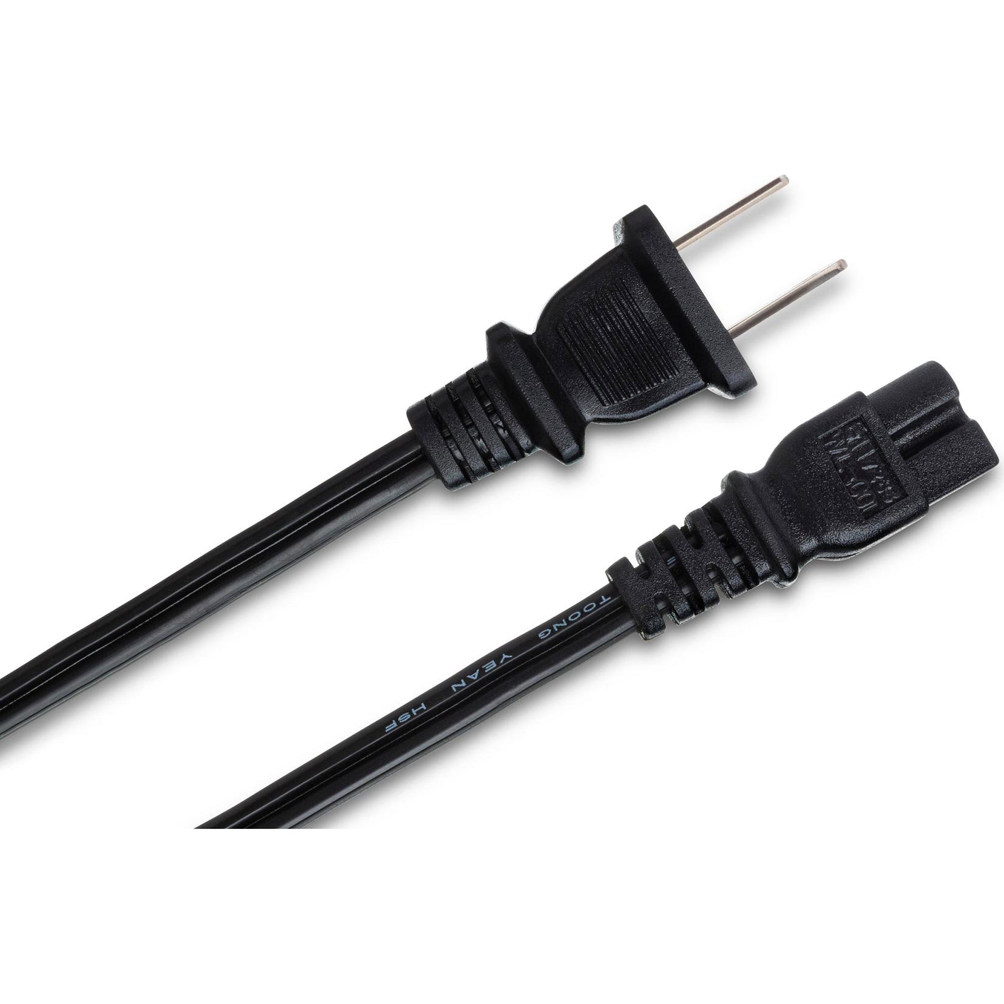 Hosa PWP-461 Power Cord IEC C7 polarized to NEMA 1-15P (8')