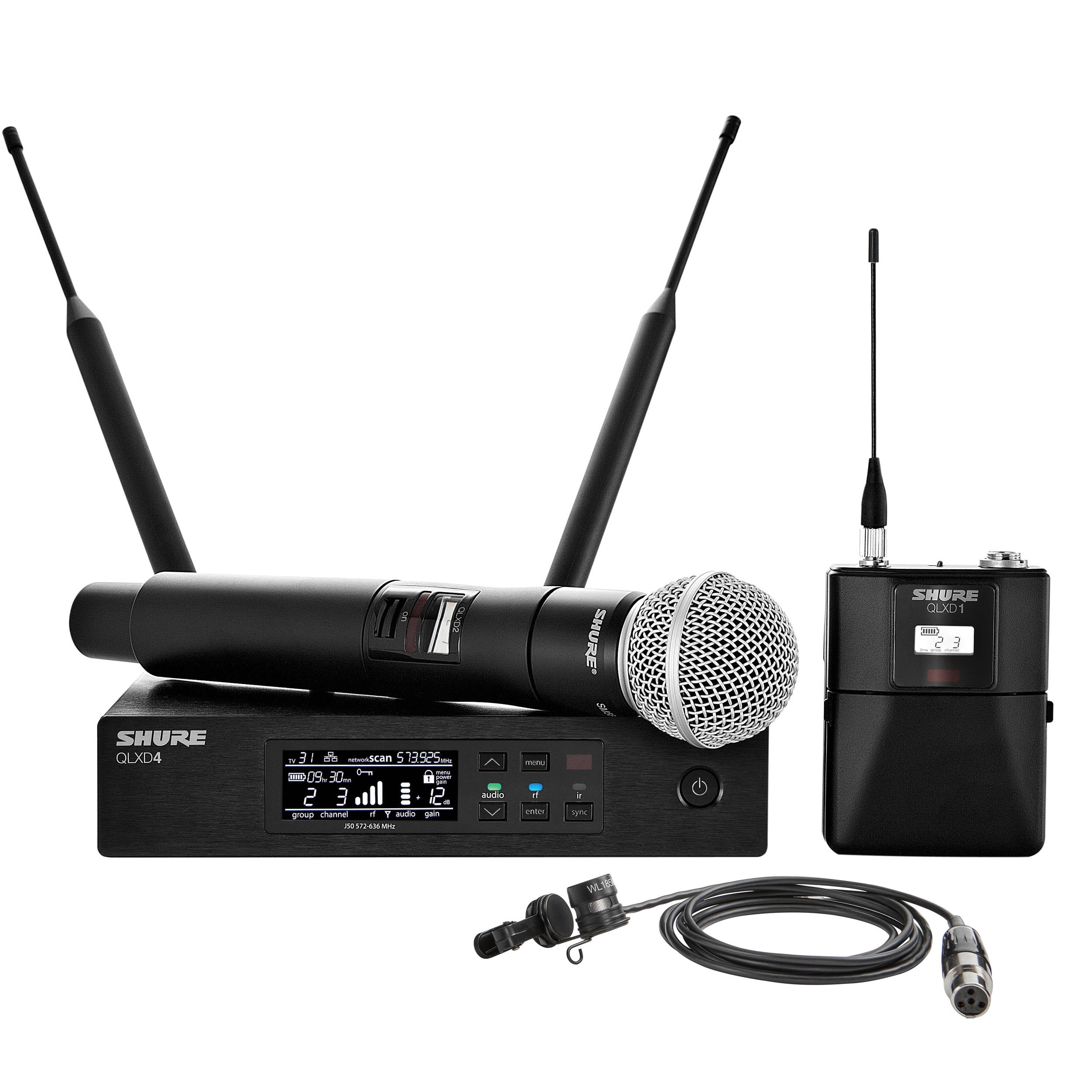 Shure QLXD124/85m Digital Wireless Combo Microphone System (G50, 470-534 MHz)