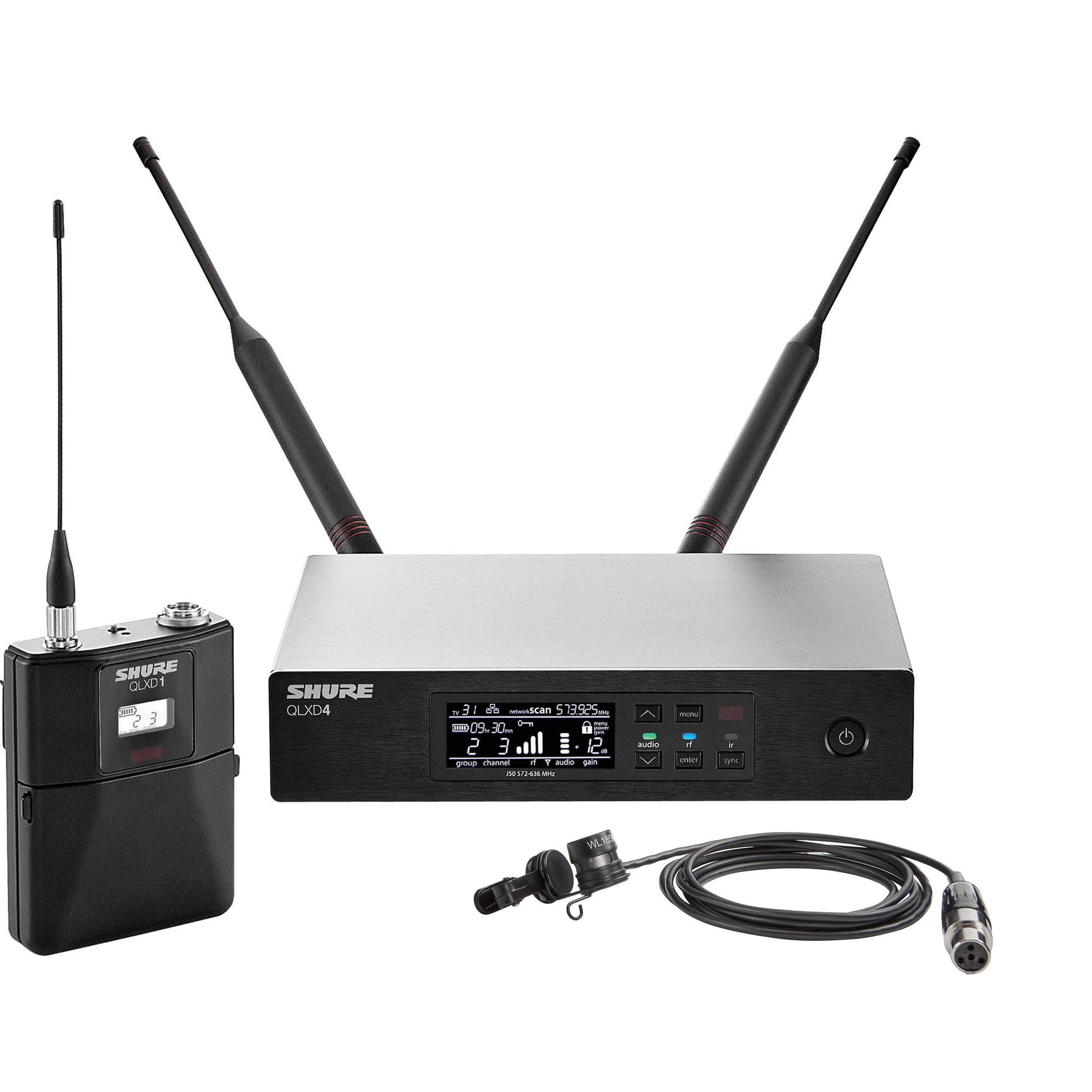 Shure QLXD14/85m Digital Wireless Lavalier Microphone System (J50A, 572-616 MHz)